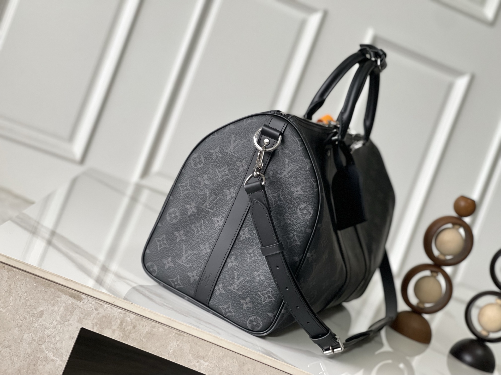 Louis Vuitton Keepall 45 Travel Bag in Monogram Eclipse Canvas - Image 3