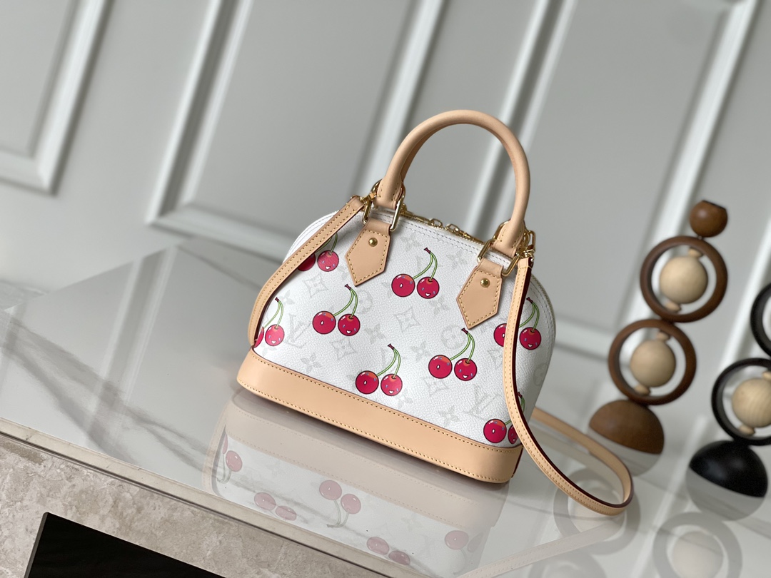 Louis Vuitton x Murakami Alma BB Handbag - White Cherry Monogram - Image 3