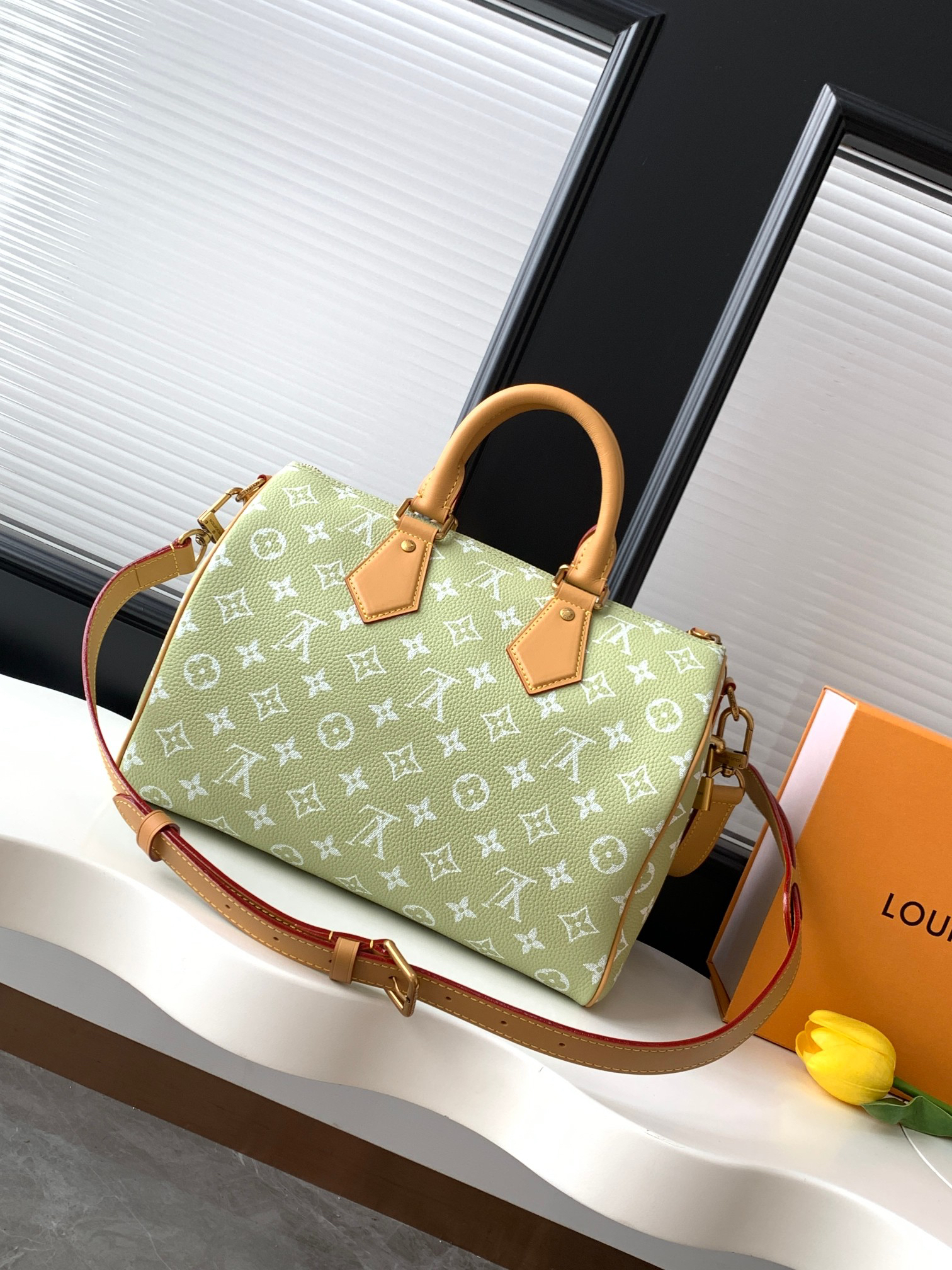 Speedy P9 Bandoulière 30 Handbag in Grass Green - Image 3