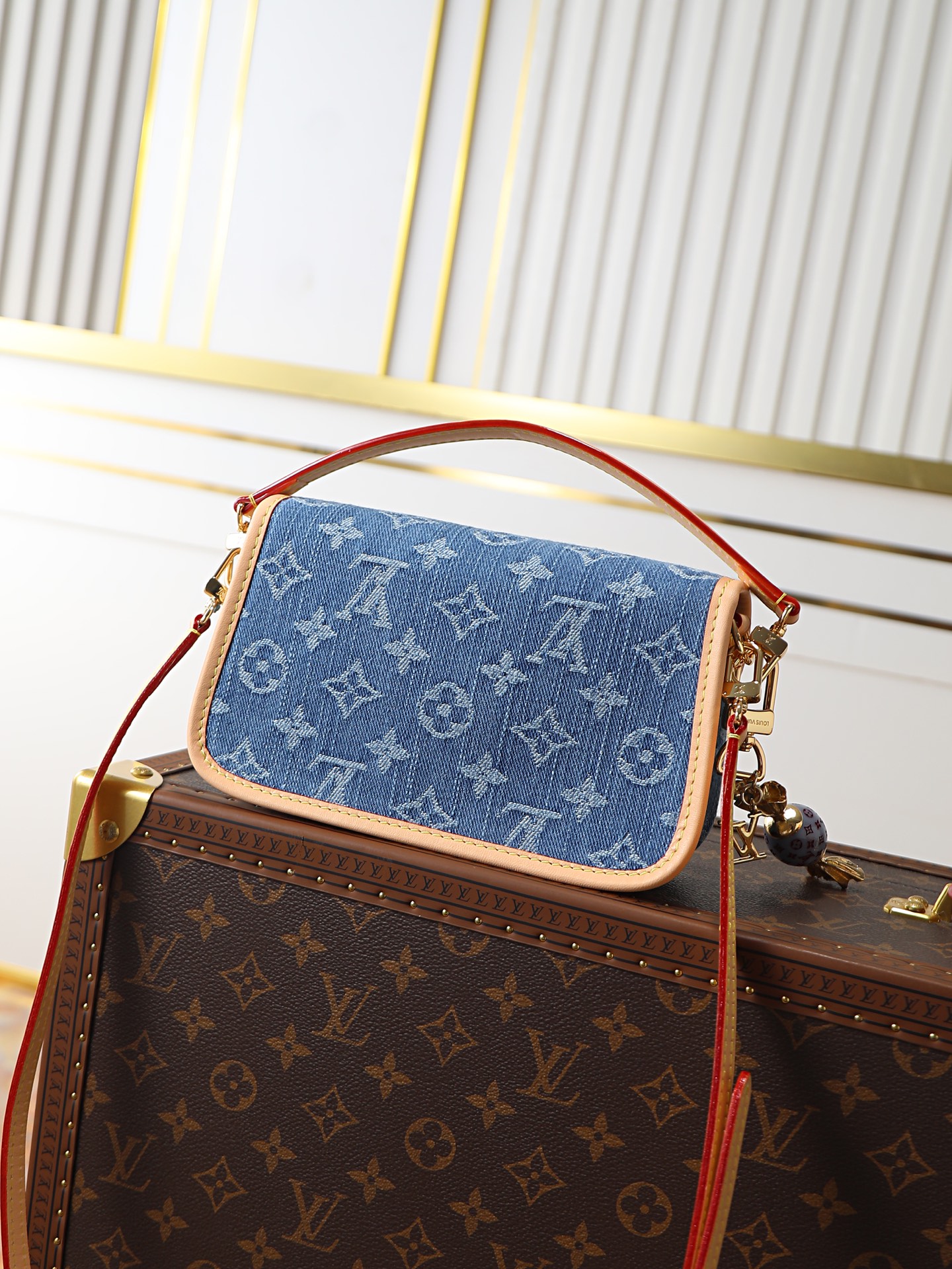 Saint Laurent Nano Diane Mini Handbag in Blue Denim - Image 3