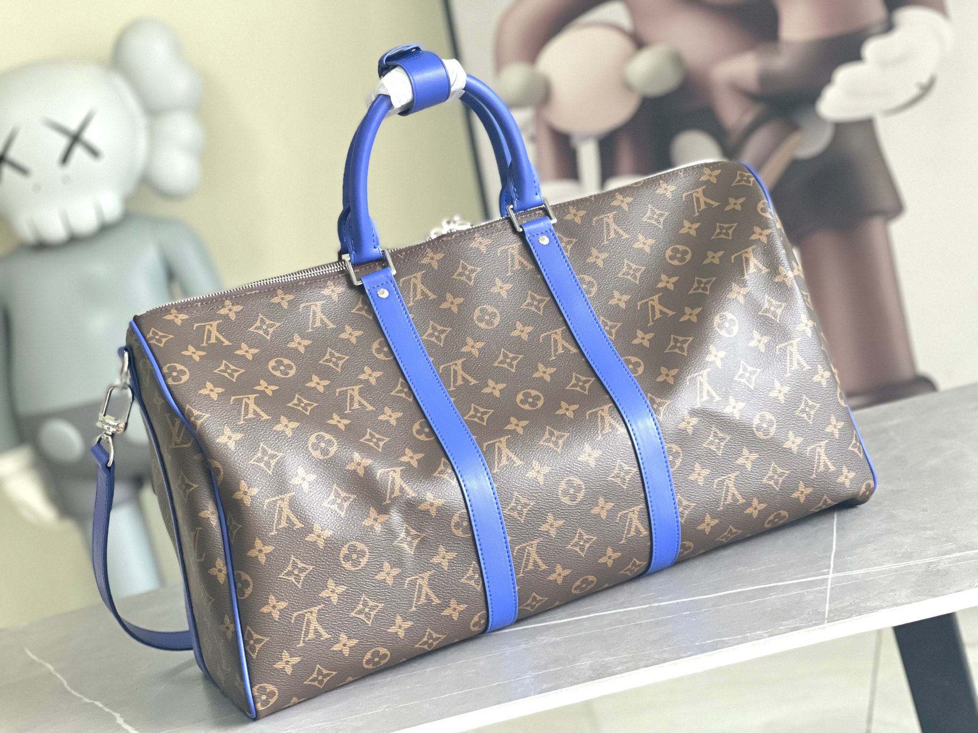 Louis Vuitton Keepall Bandouliere 50 Travel Bag in Monogram Macassar Canvas - Image 3