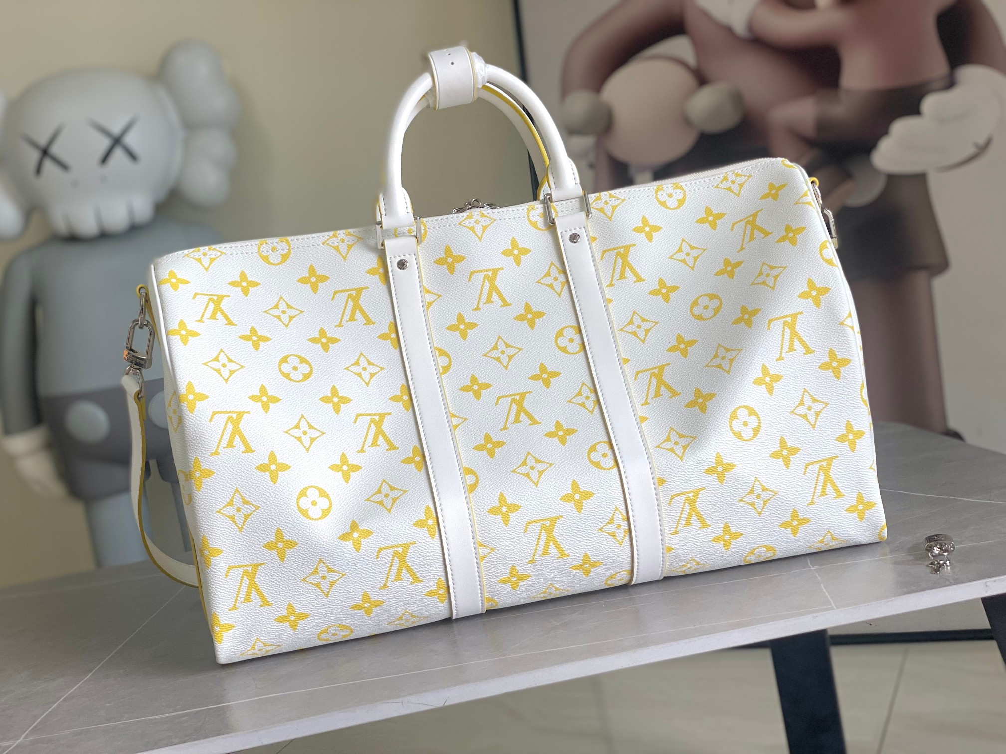 Louis Vuitton Keepall Bandouliere 50 Monogram Bandana Travel Bag - Image 3