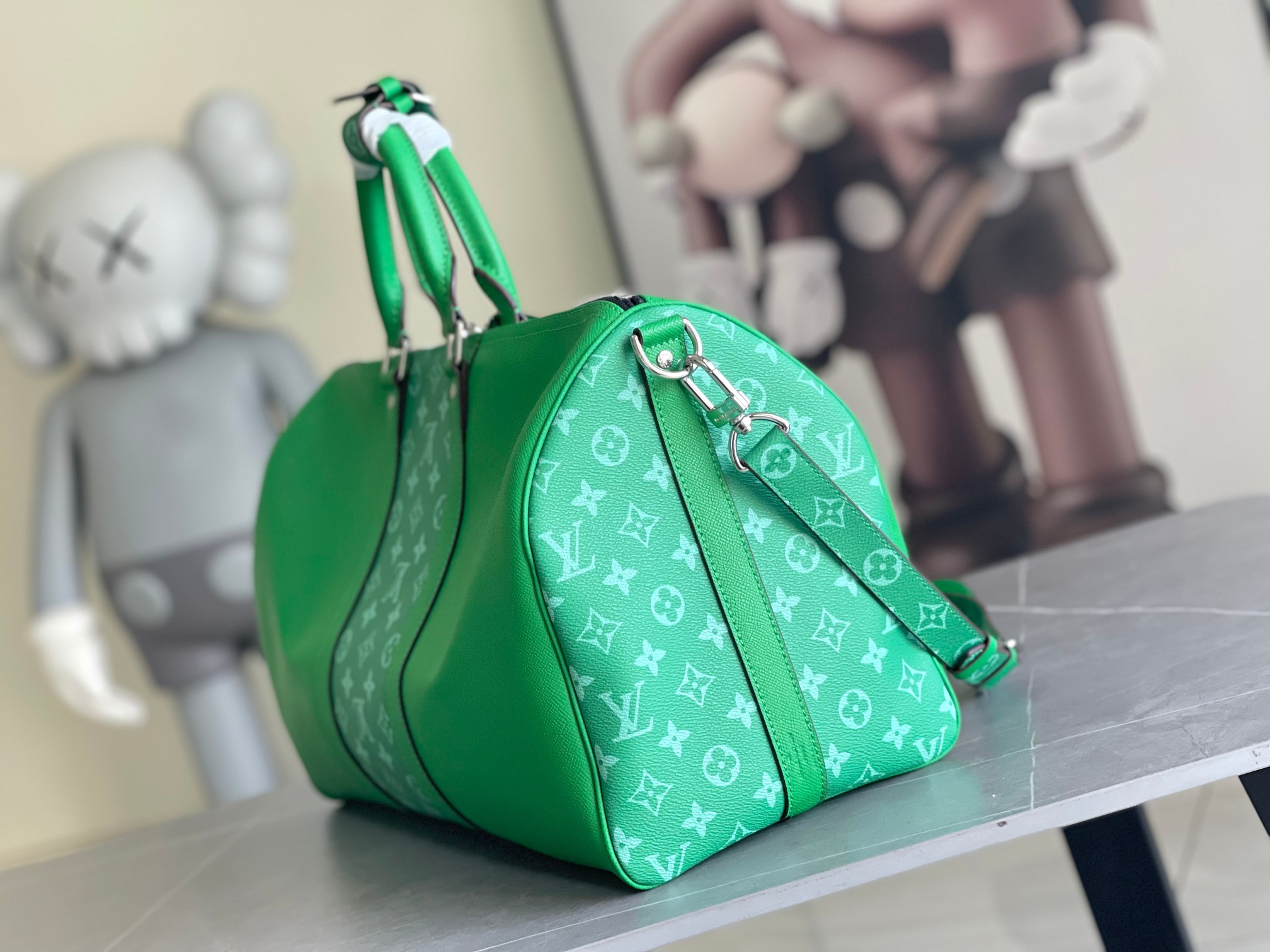 Louis Vuitton Keepall Travel Bag Taigarama 50 - Image 3