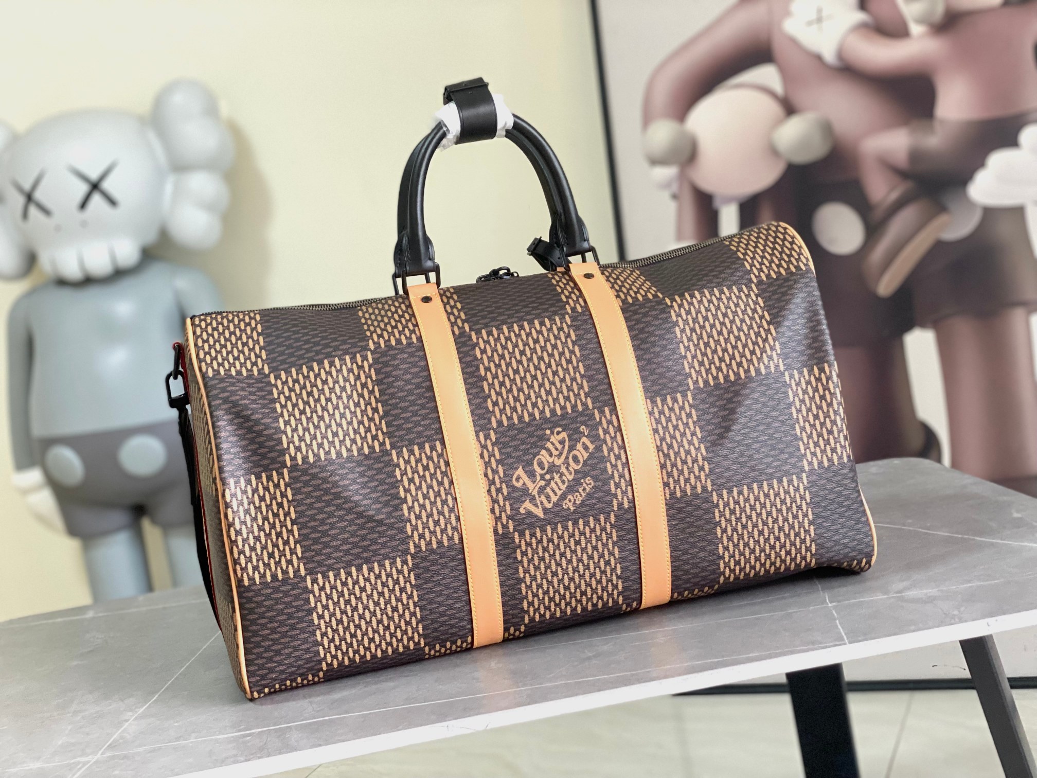 Louis Vuitton Keepall Bandouliere 50 Checkered Travel Bag - Image 3