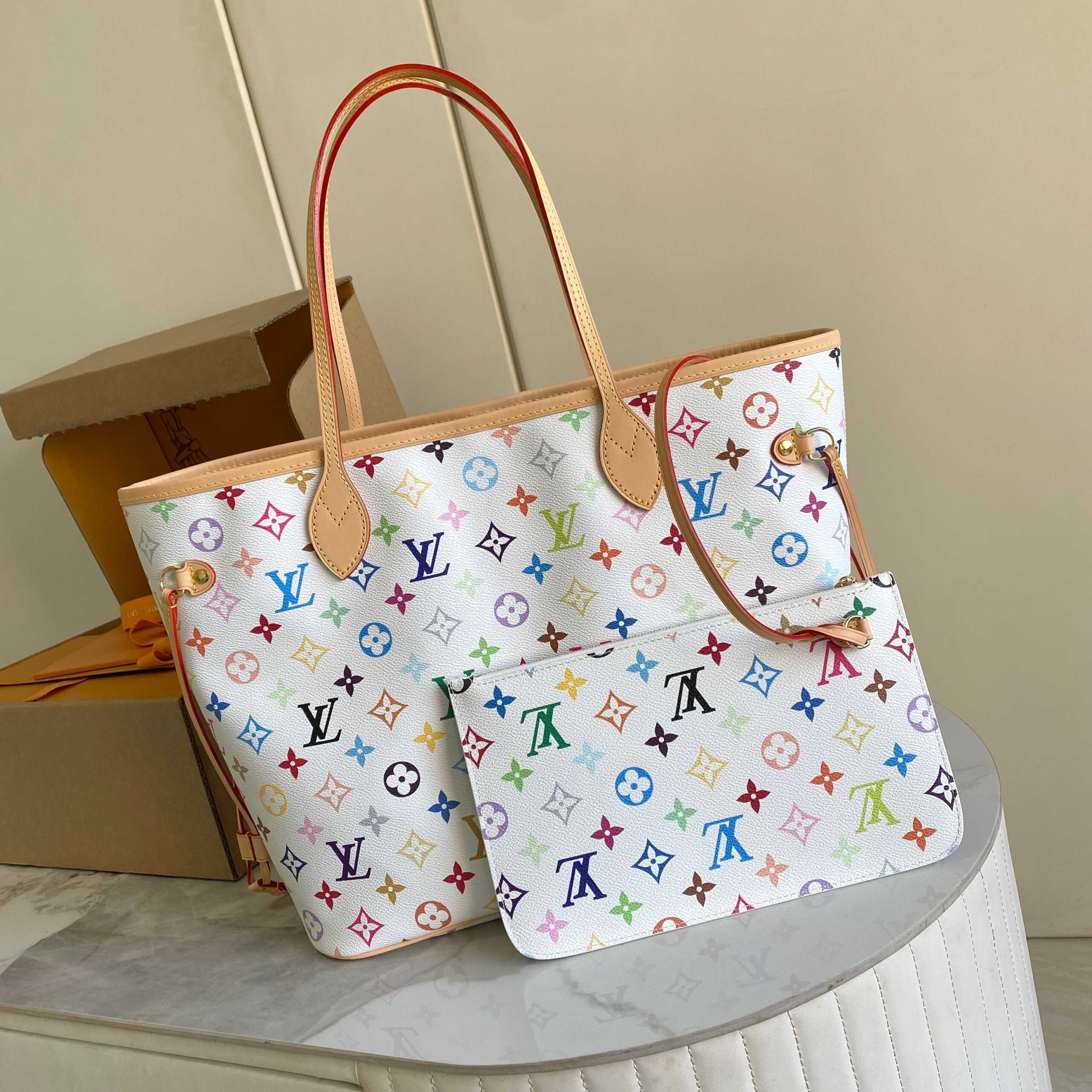 Louis Vuitton x Takashi Murakami Neverfull Medium Tote Bag - Image 3
