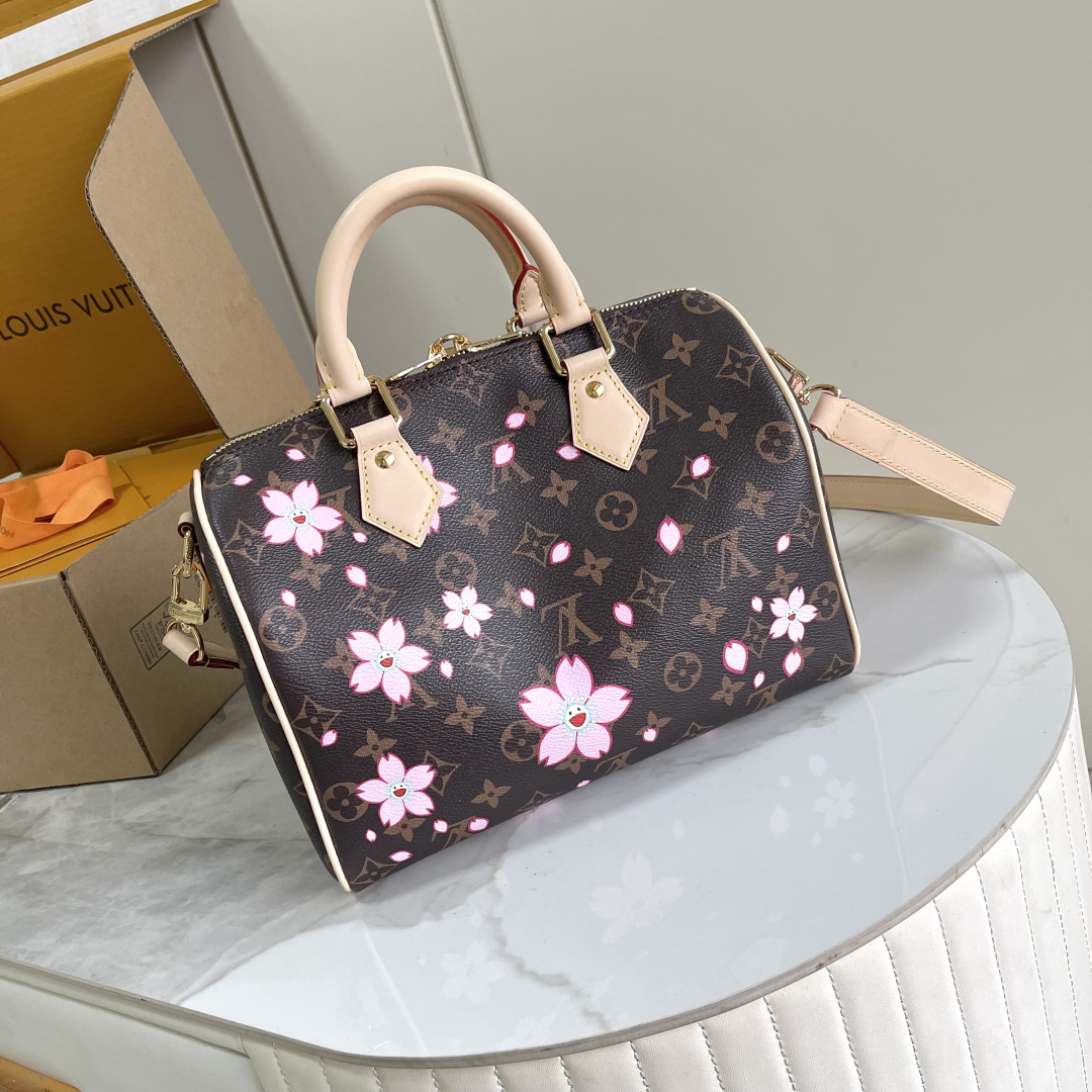 Louis Vuitton x Takashi Murakami Speedy Bandouliere 25 Cherry Blossom Bag - Image 3