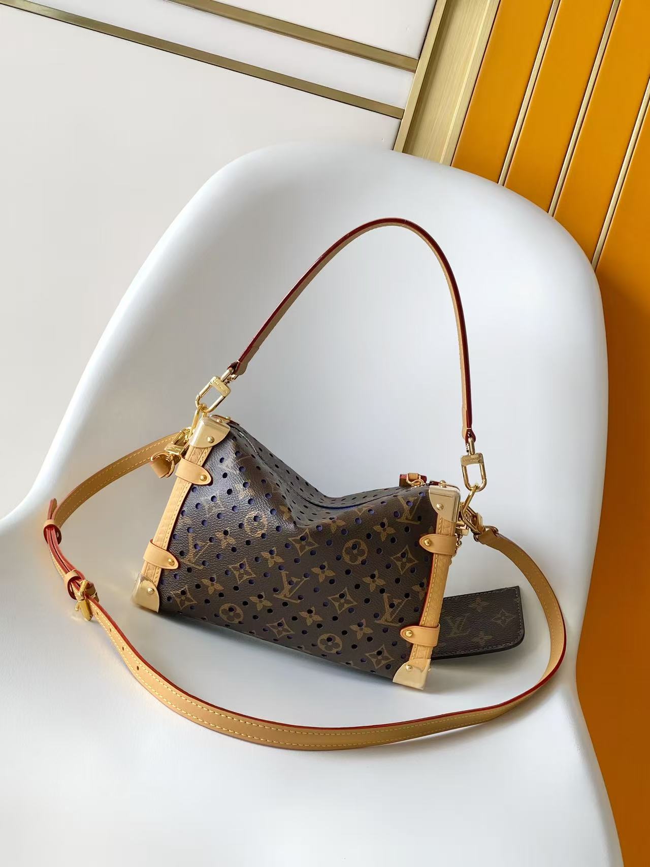 Louis Vuitton Side Trunk Medium Handbag in Monogram Perfo Canvas - Image 3