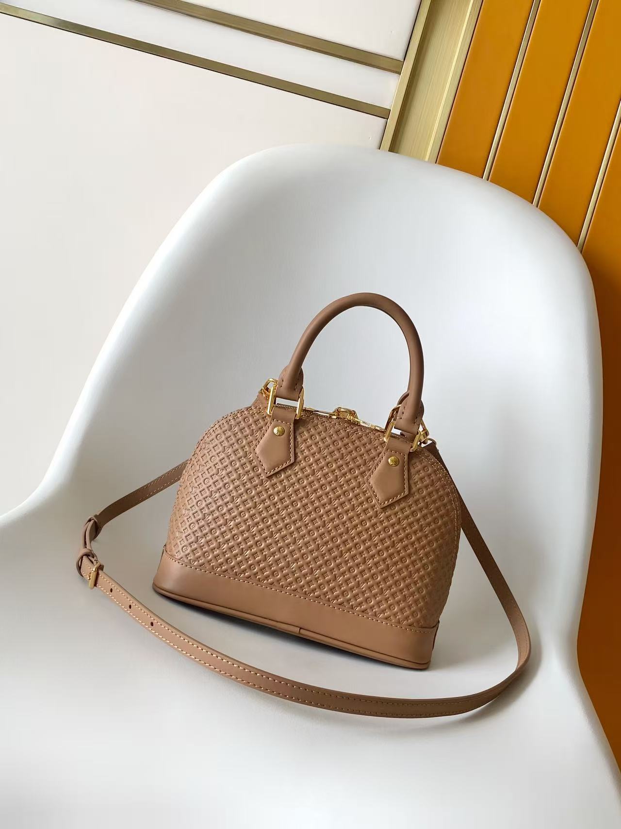 Louis Vuitton Alma BB Handbag in Pink and Brown - Image 3