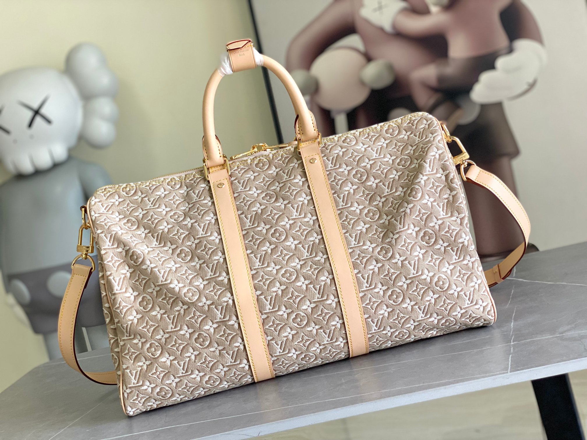 Louis Vuitton Keepall Bandouliere 45 Travel Bag in Monogram Embleme Canvas - Image 3