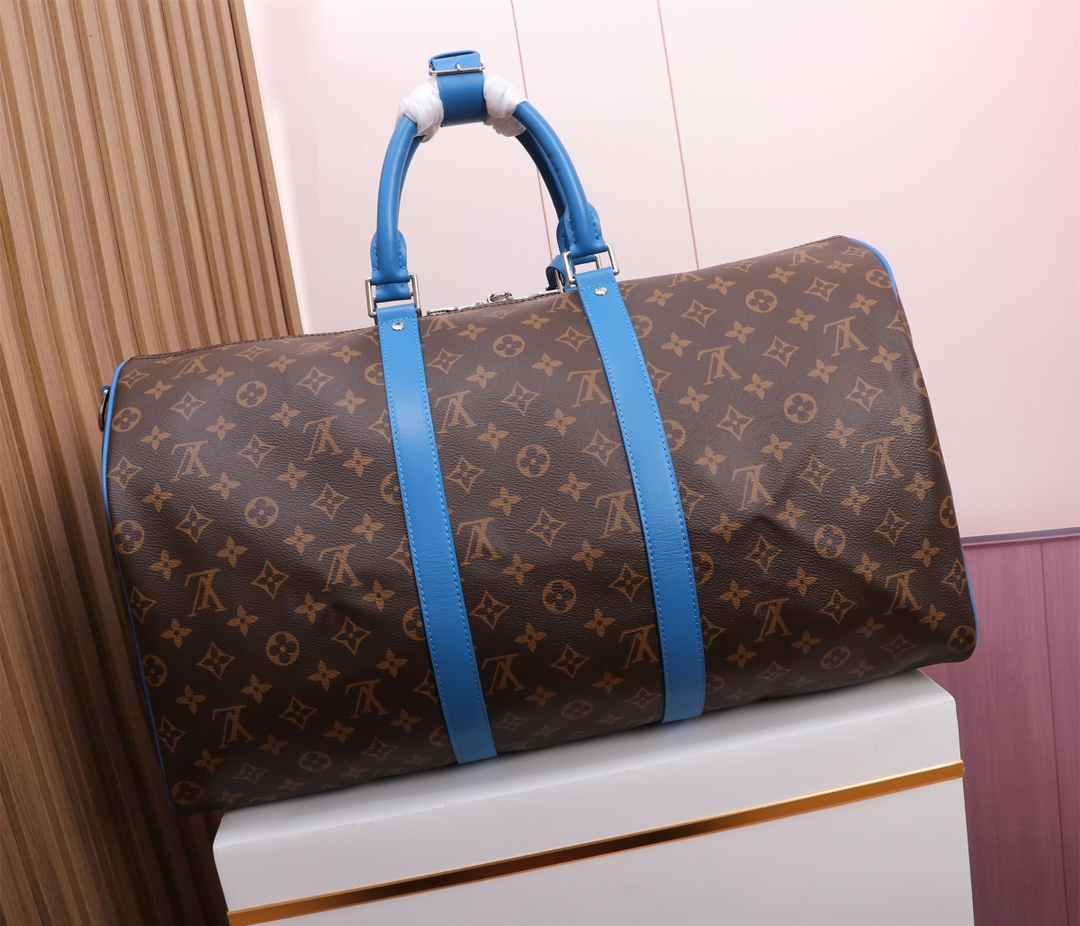 Keepall Bandoulière 50 Travel Bag in Monogram Macassar Canvas - Image 3