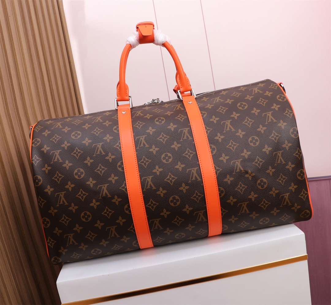 Keepall Bandouliere 50 Travel Bag in Monogram Macassar Canvas - Image 3