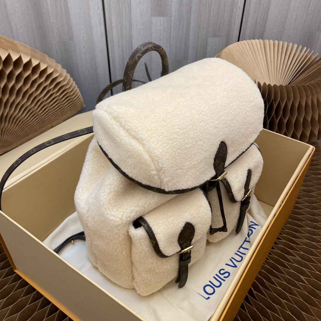 Louis Vuitton Monogram Shearling Leather Backpack - Image 3