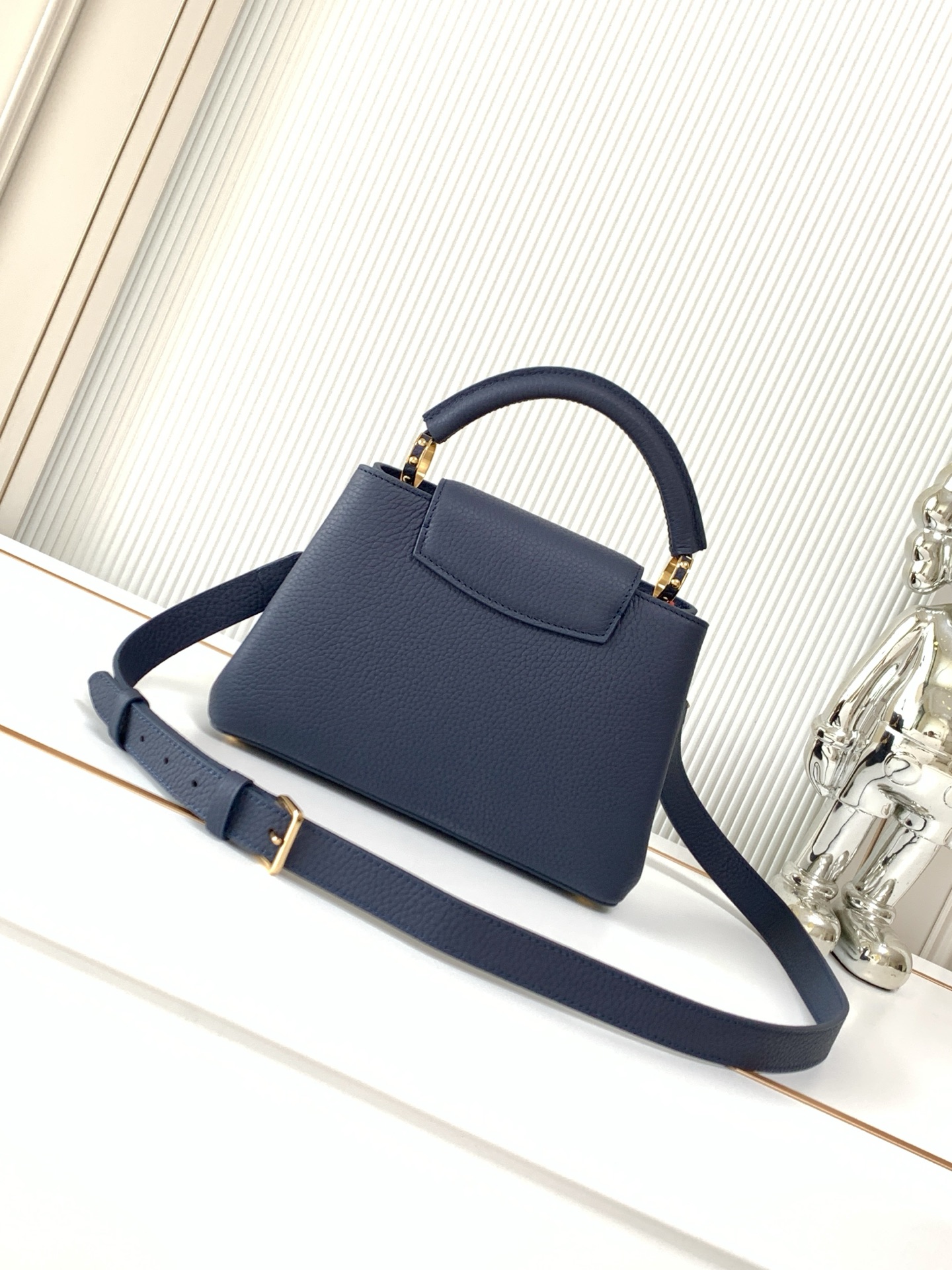 Louis Vuitton Capucines BB Handbag in Deep Blue Taurillon Leather - Image 3