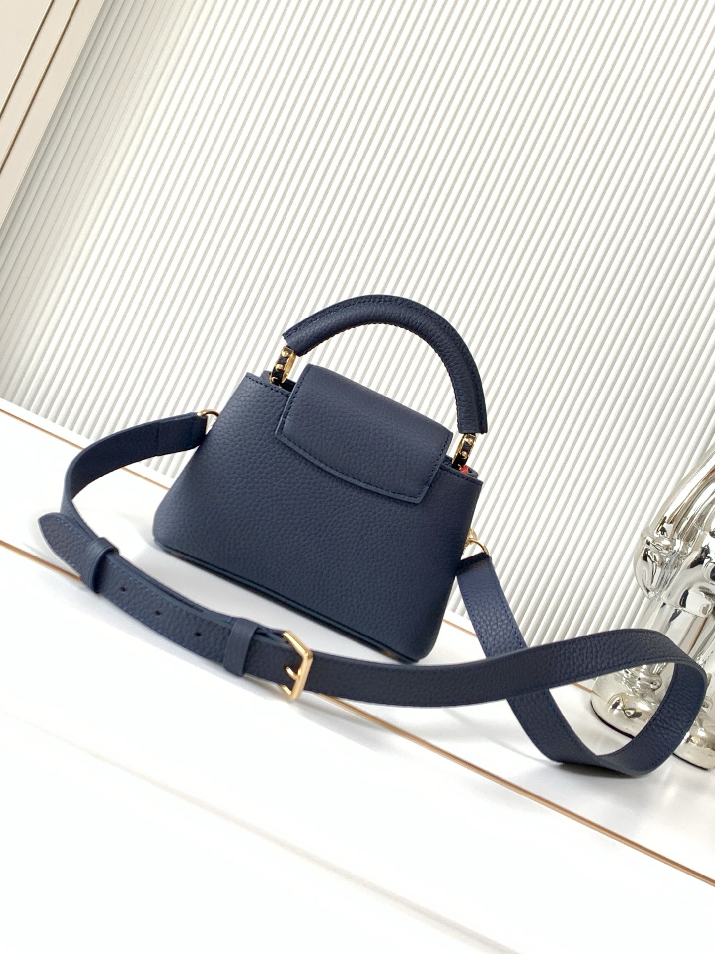 Louis Vuitton Capucines Mini Shoulder Bag in Dark Blue - Image 3