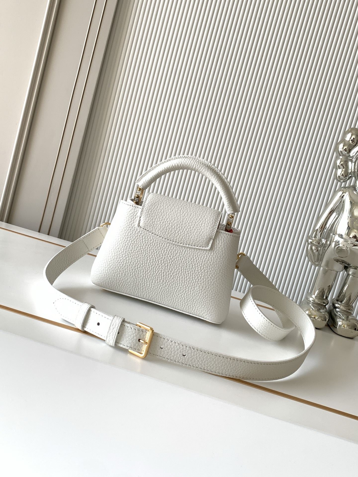 Louis Vuitton Capucines Mini Handbag in White - Image 3