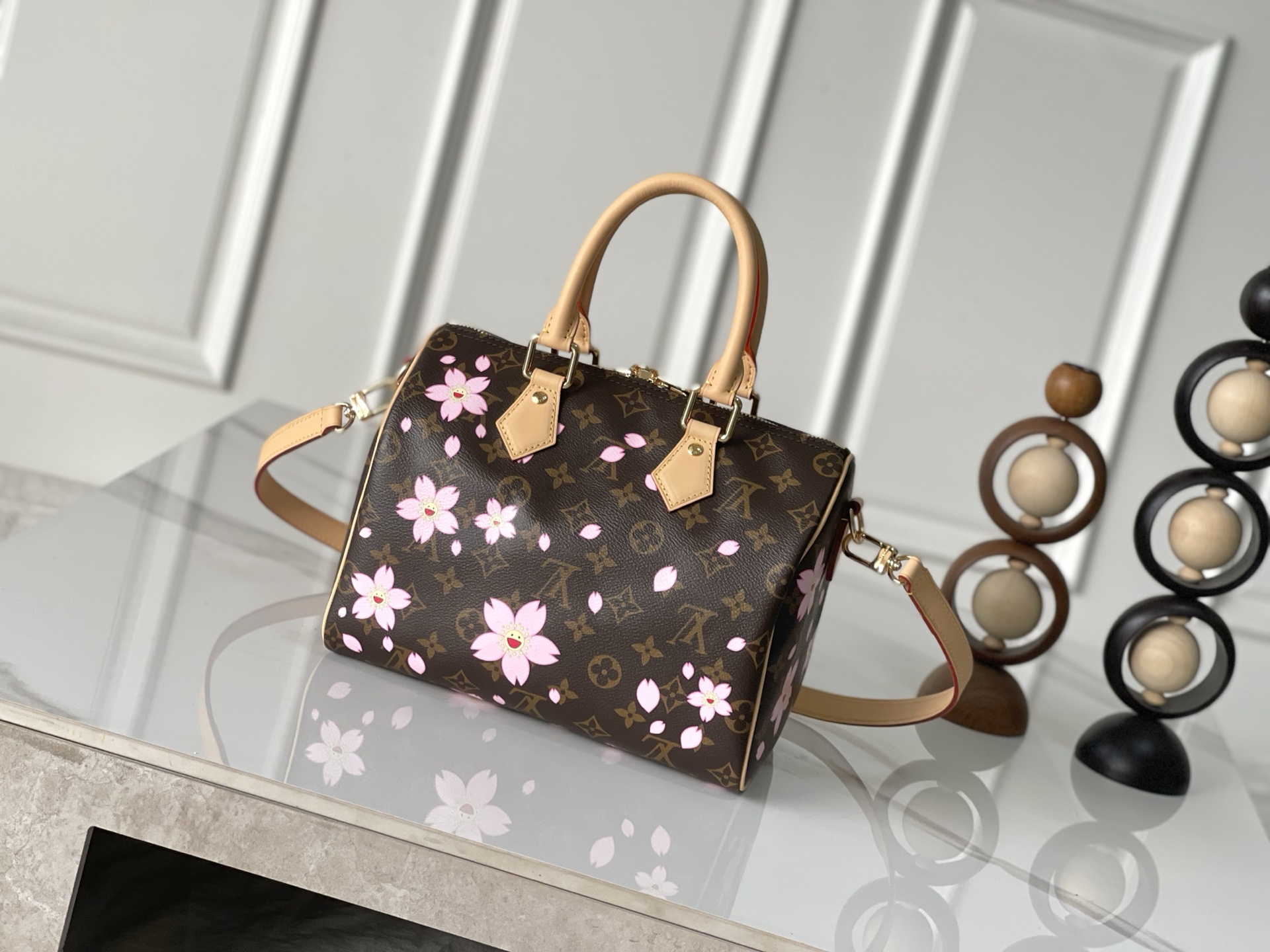 Louis Vuitton x Takashi Murakami Speedy Bandoulière 25 Handbag, Cherry Blossom Monogram, M14174 - Image 3