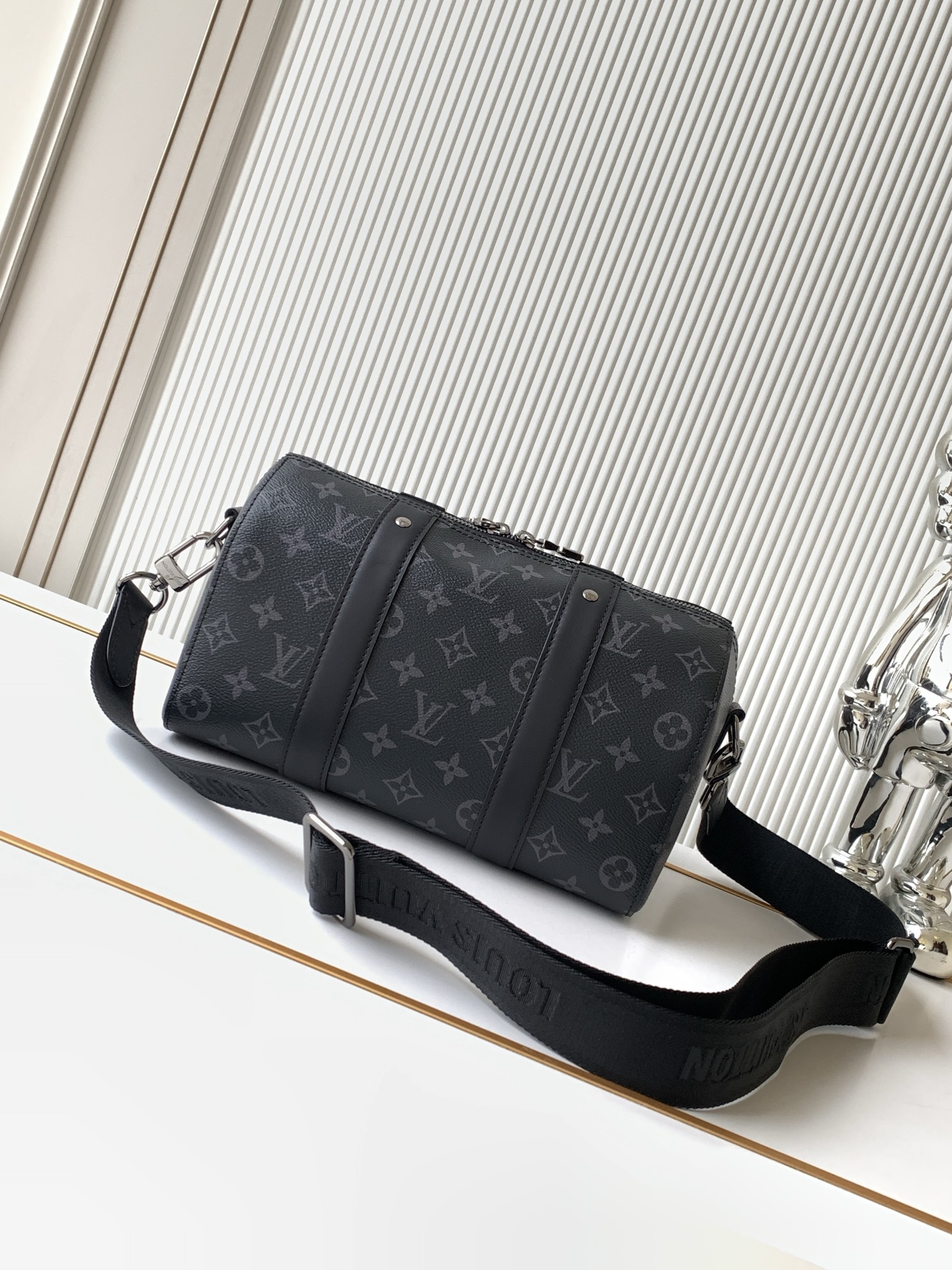 Louis Vuitton City Keepall Travel Bag M45936 in Black Monogram Eclipse - Image 3