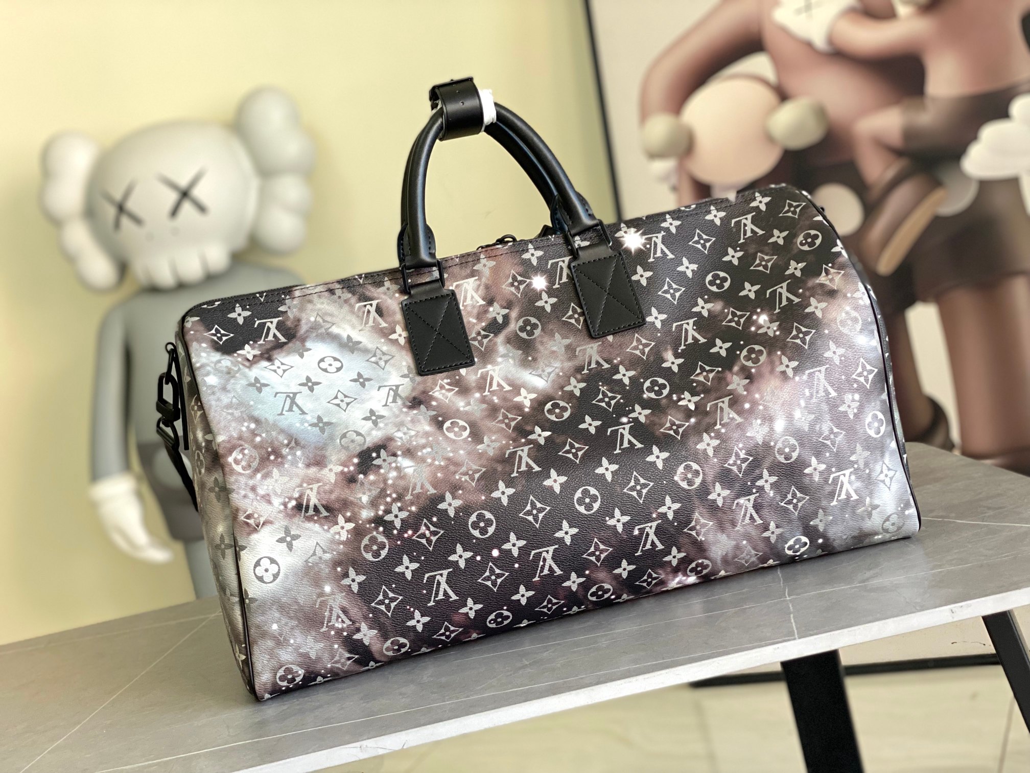 Louis Vuitton Keepall Bandoulière 50 Monogram Galaxy Travel Bag - Image 3