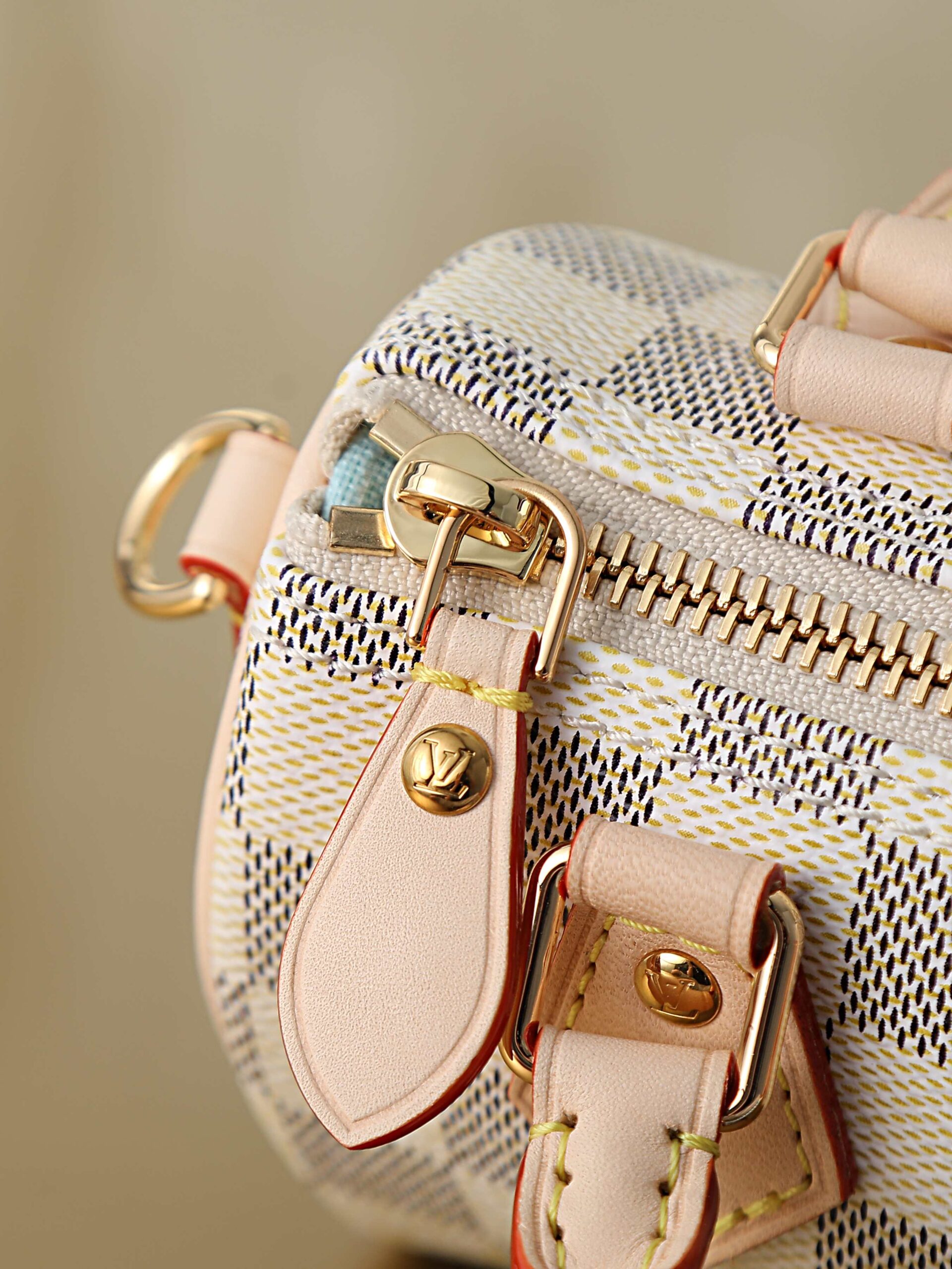 Louis Vuitton Nano Speedy Handbag in Damier Azur Canvas - Image 3