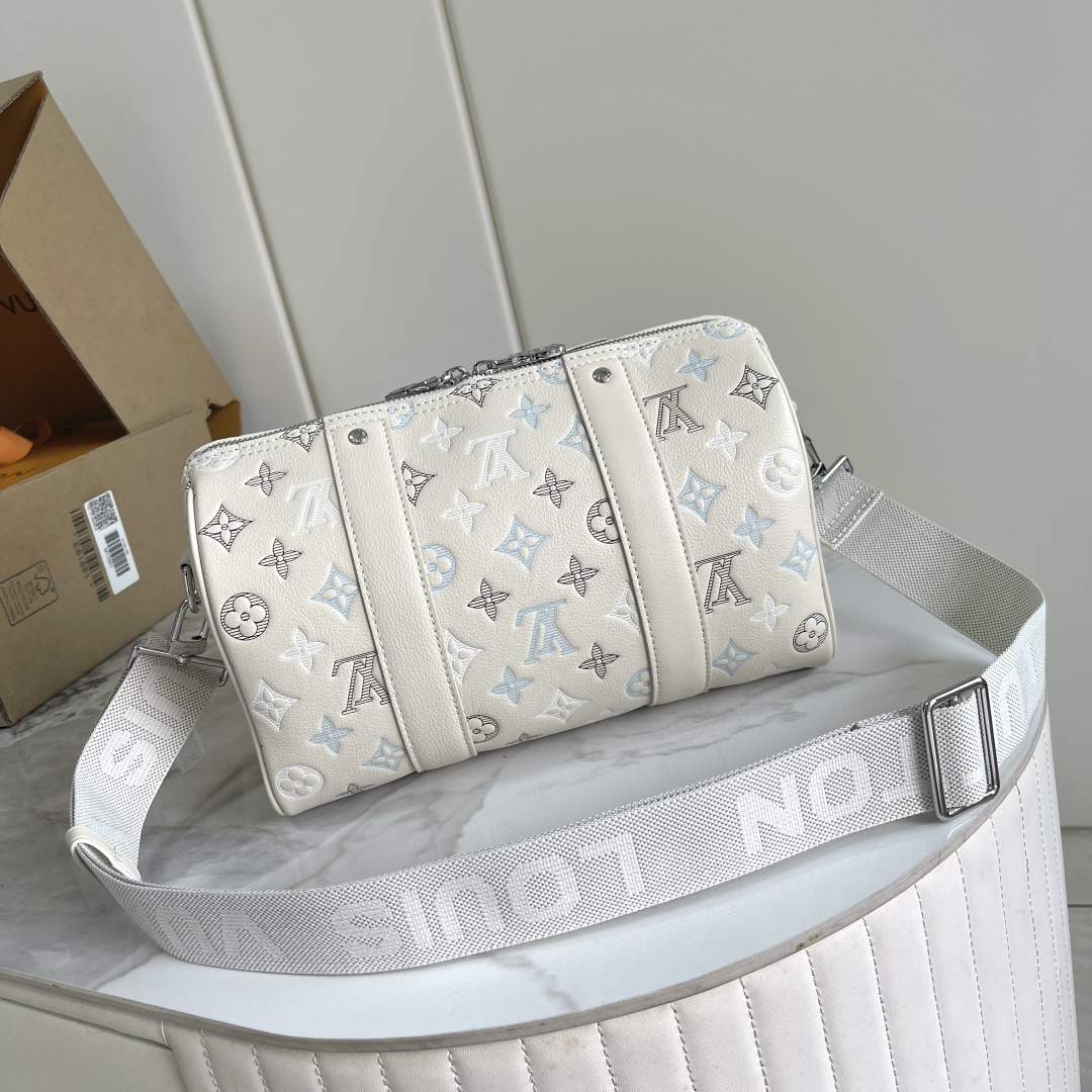 Louis Vuitton City Keepall Bag in Monogram Shadow Leather - Image 3