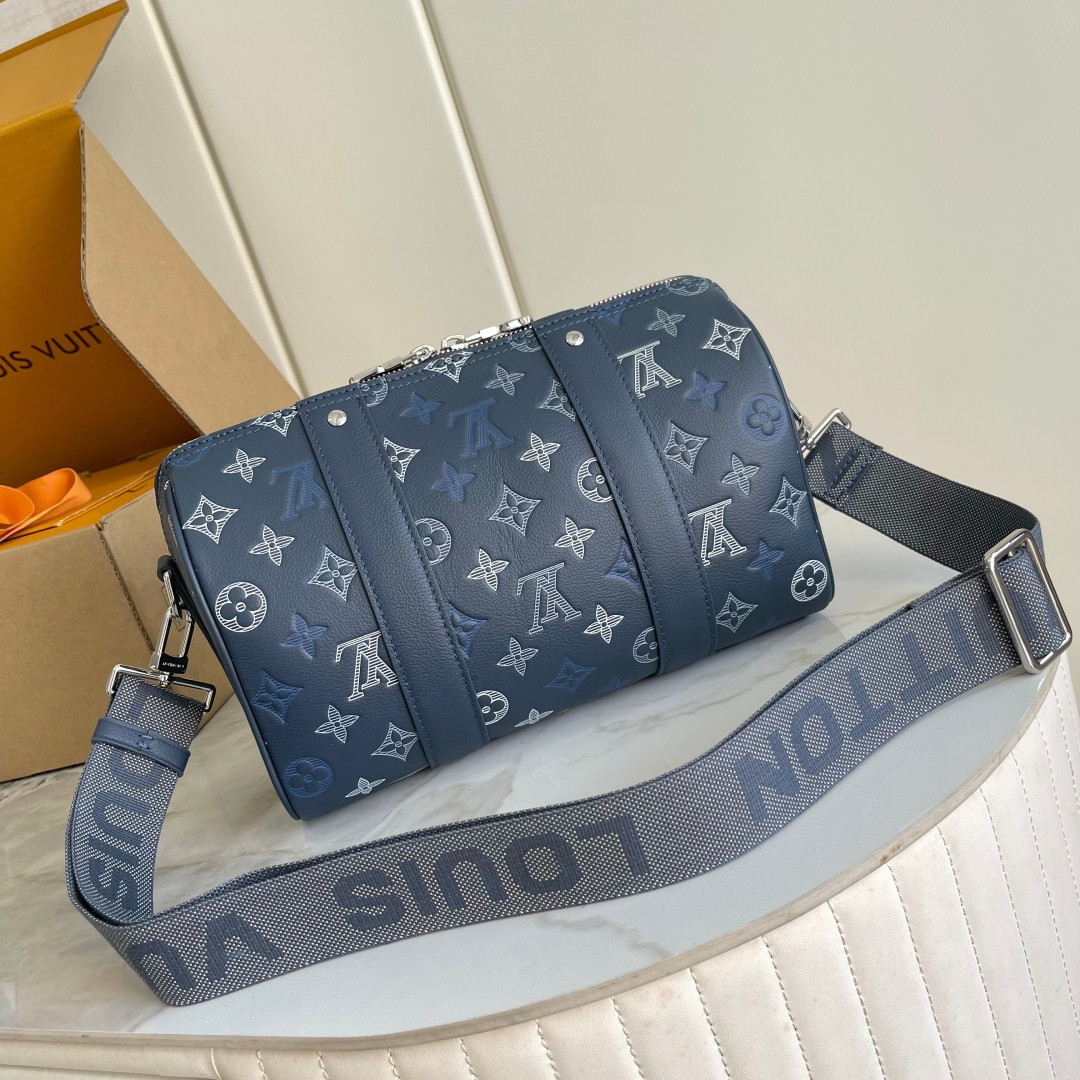 Louis Vuitton City Keepall Bag in Monogram Shadow Leather - Image 3