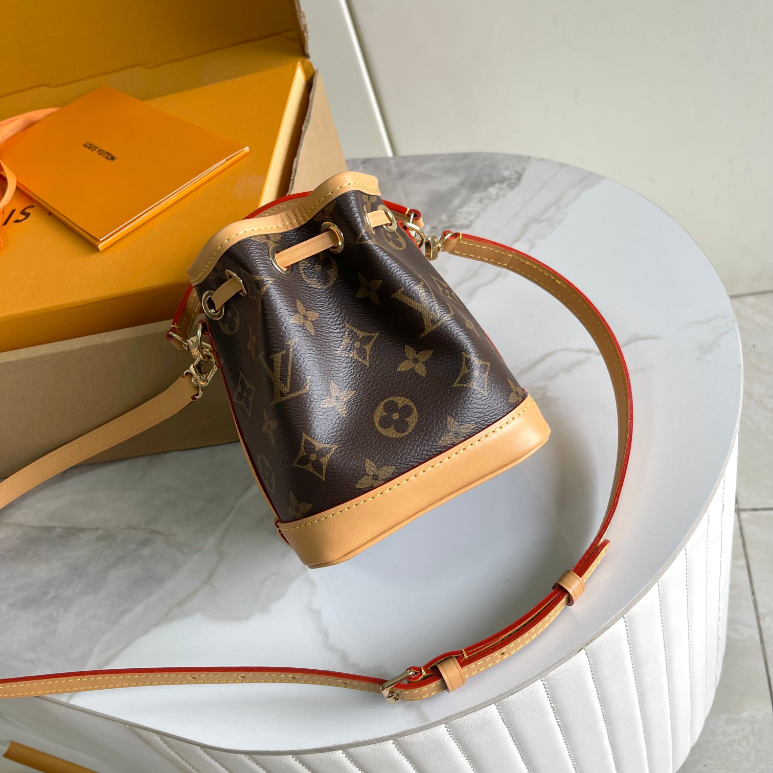 Nano Noe Monogram Canvas Bucket Bag - Image 3