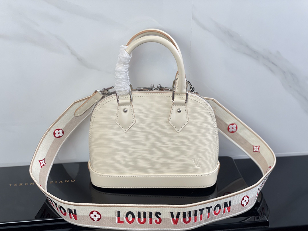 Louis Vuitton Alma BB Crossbody Bag in White Epi Leather - Image 3