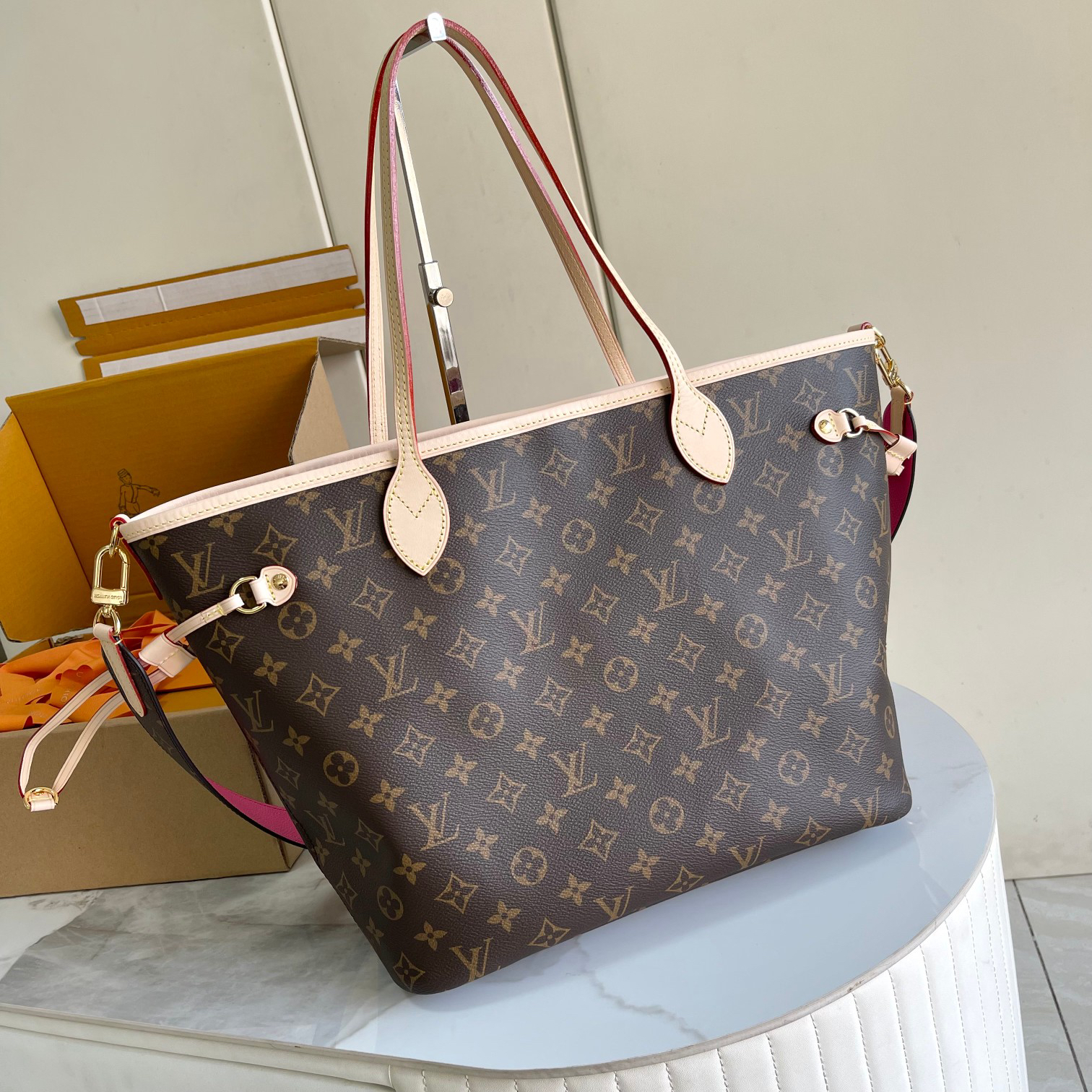 Louis Vuitton Neverfull MM Tote Bag in Damier Azur Canvas - Image 3