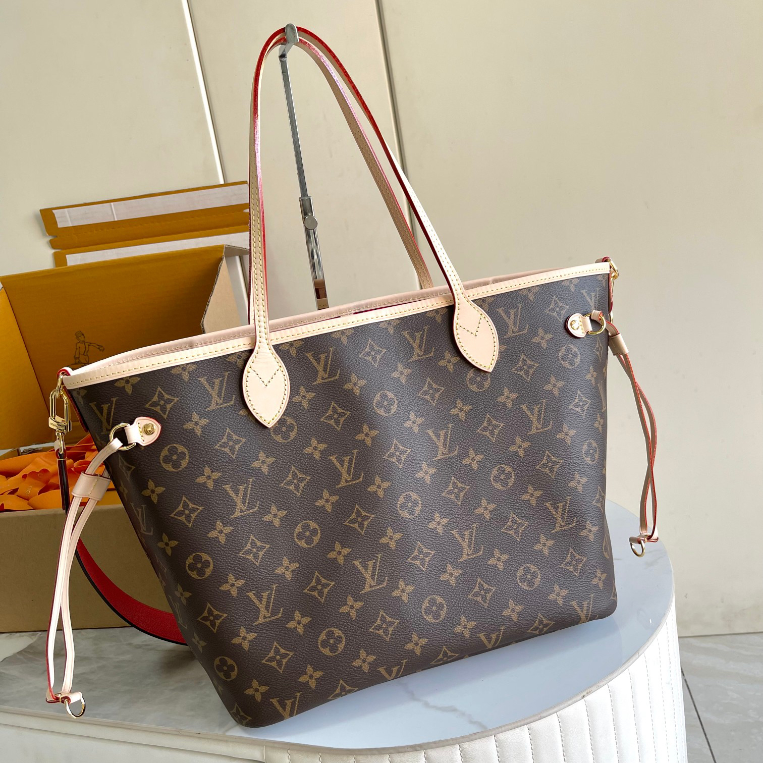 Louis Vuitton Neverfull MM Damier Azur Canvas Tote Bag - Image 3