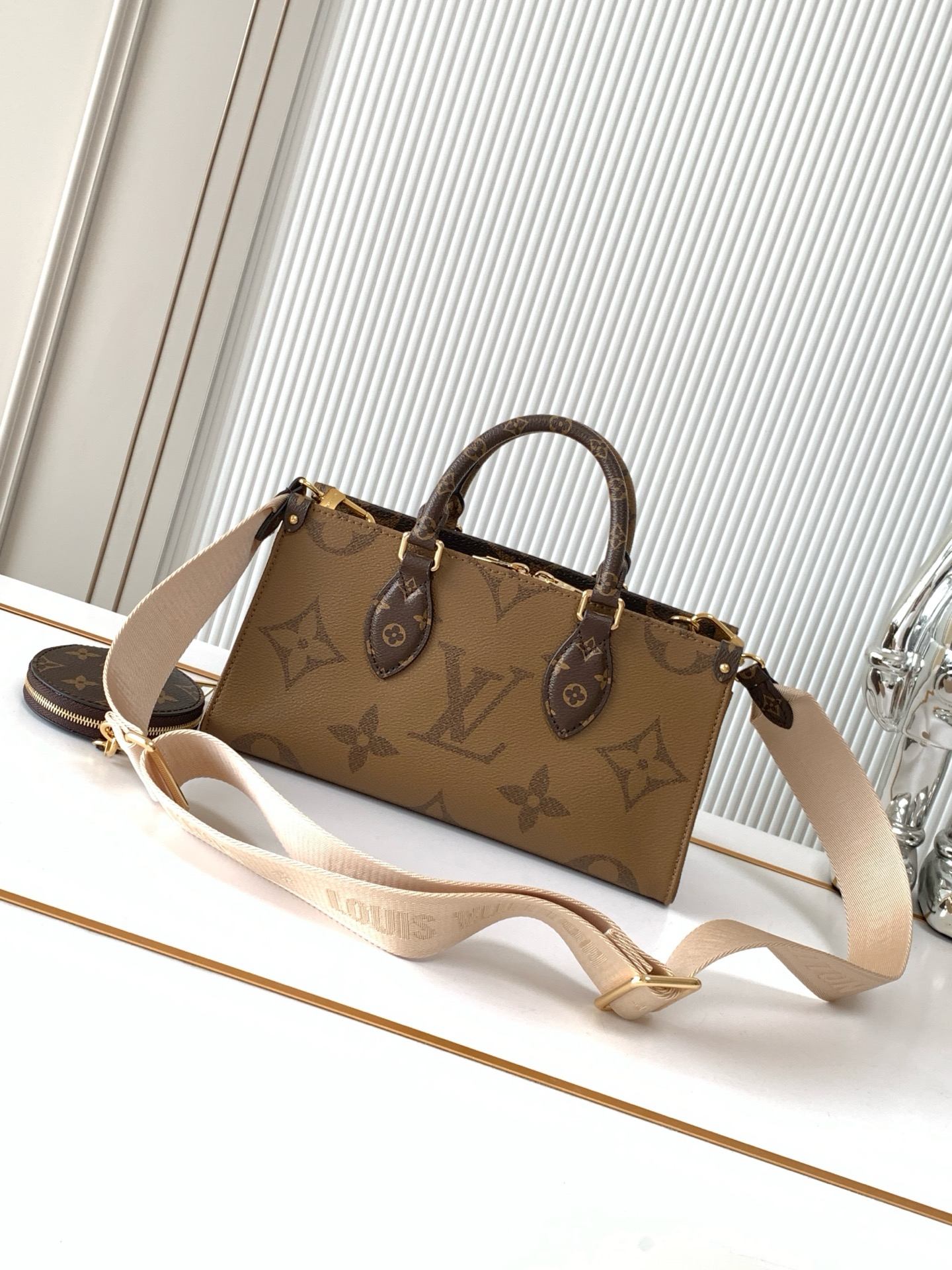 Louis Vuitton OnTheGo East West Mini Tote Bag in Giant Monogram and Monogram Reverse Canvas - Image 3