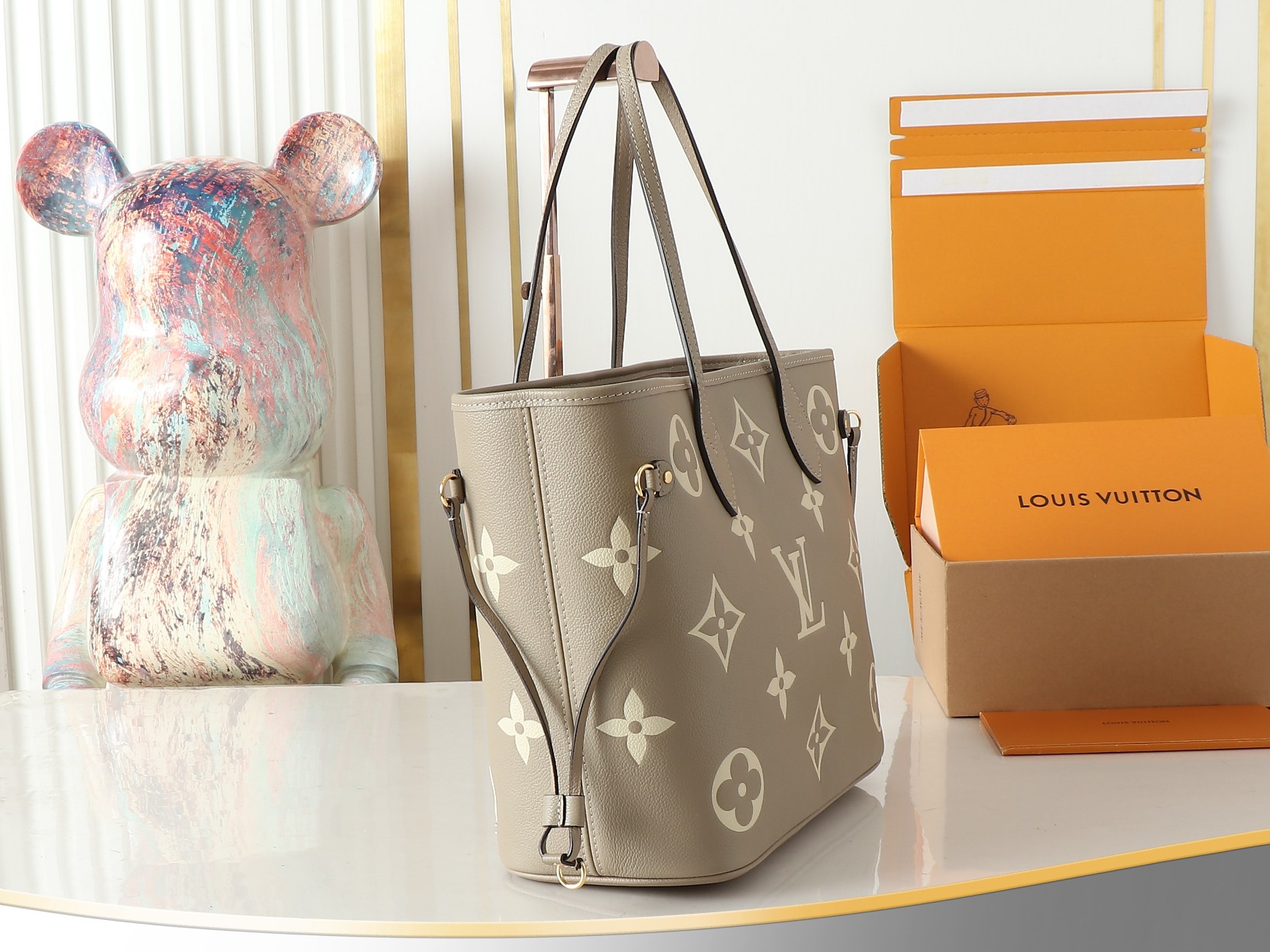 Louis Vuitton Neverfull MM Monogram Empreinte Tote Bag - Image 3