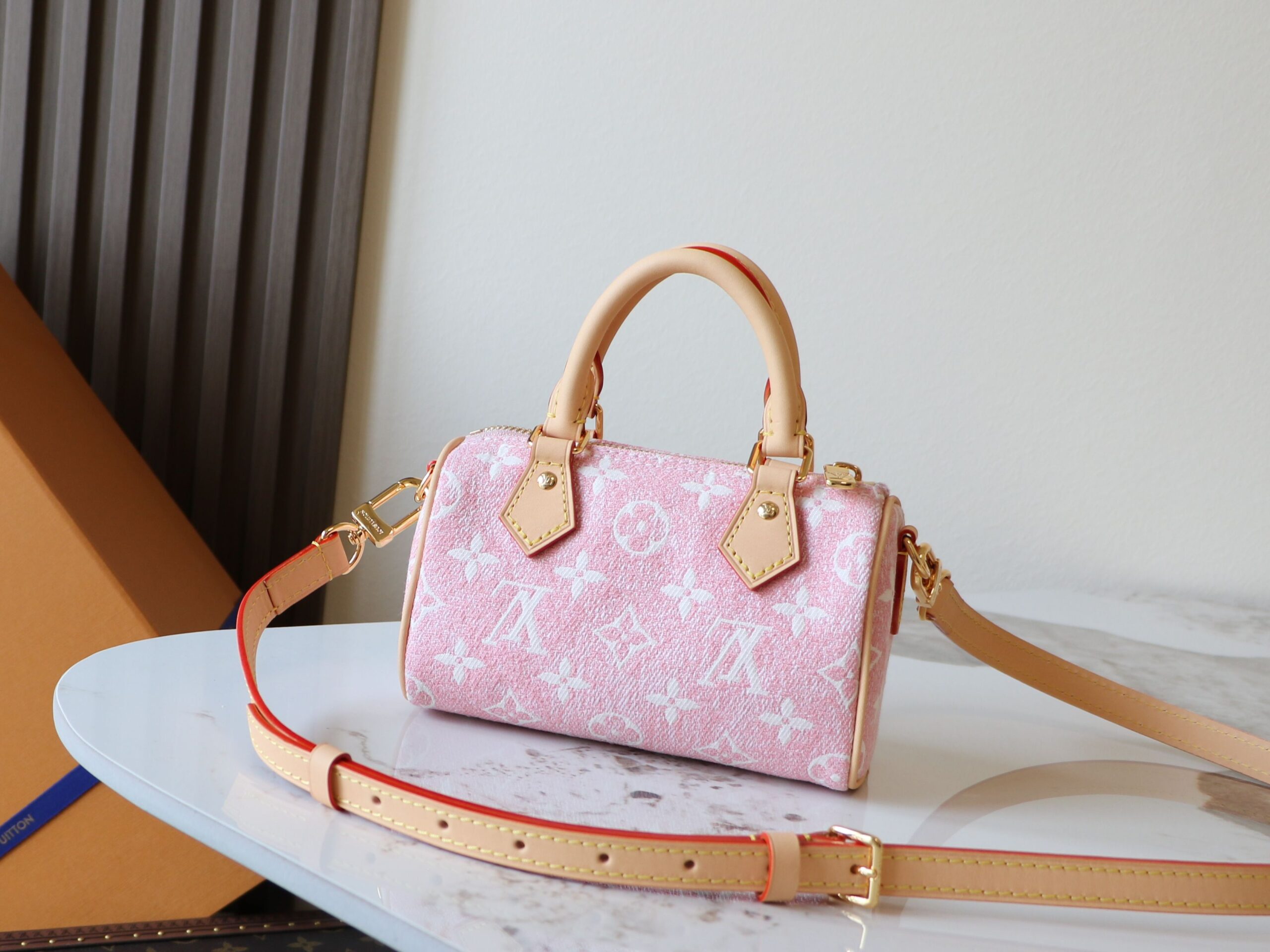 Louis Vuitton Nano Speedy Monogram Denim Handbag - Image 3