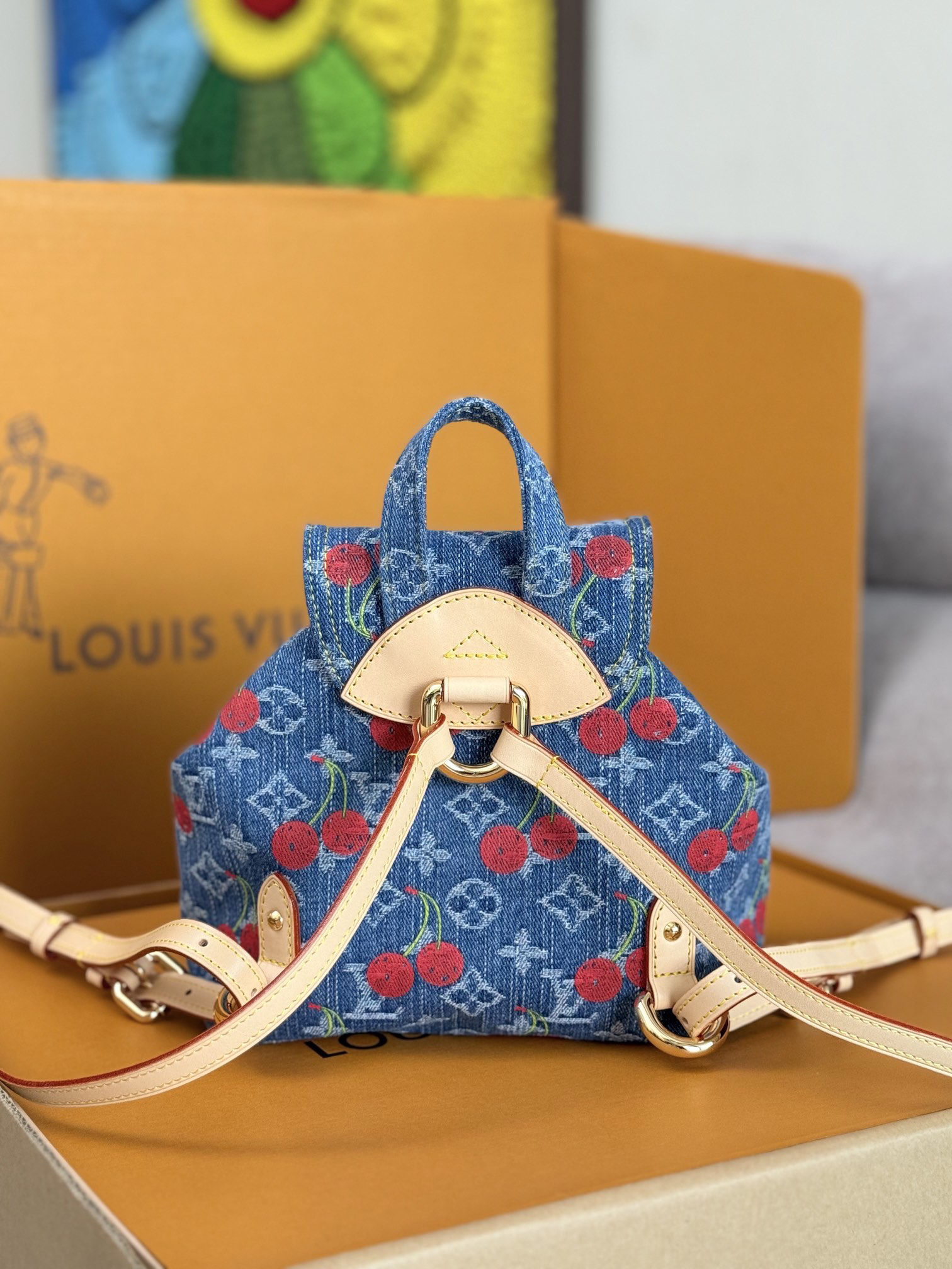 Louis Vuitton LV x TM Venice NM Shoulder Bag in Monogram Cherry Denim - Image 3