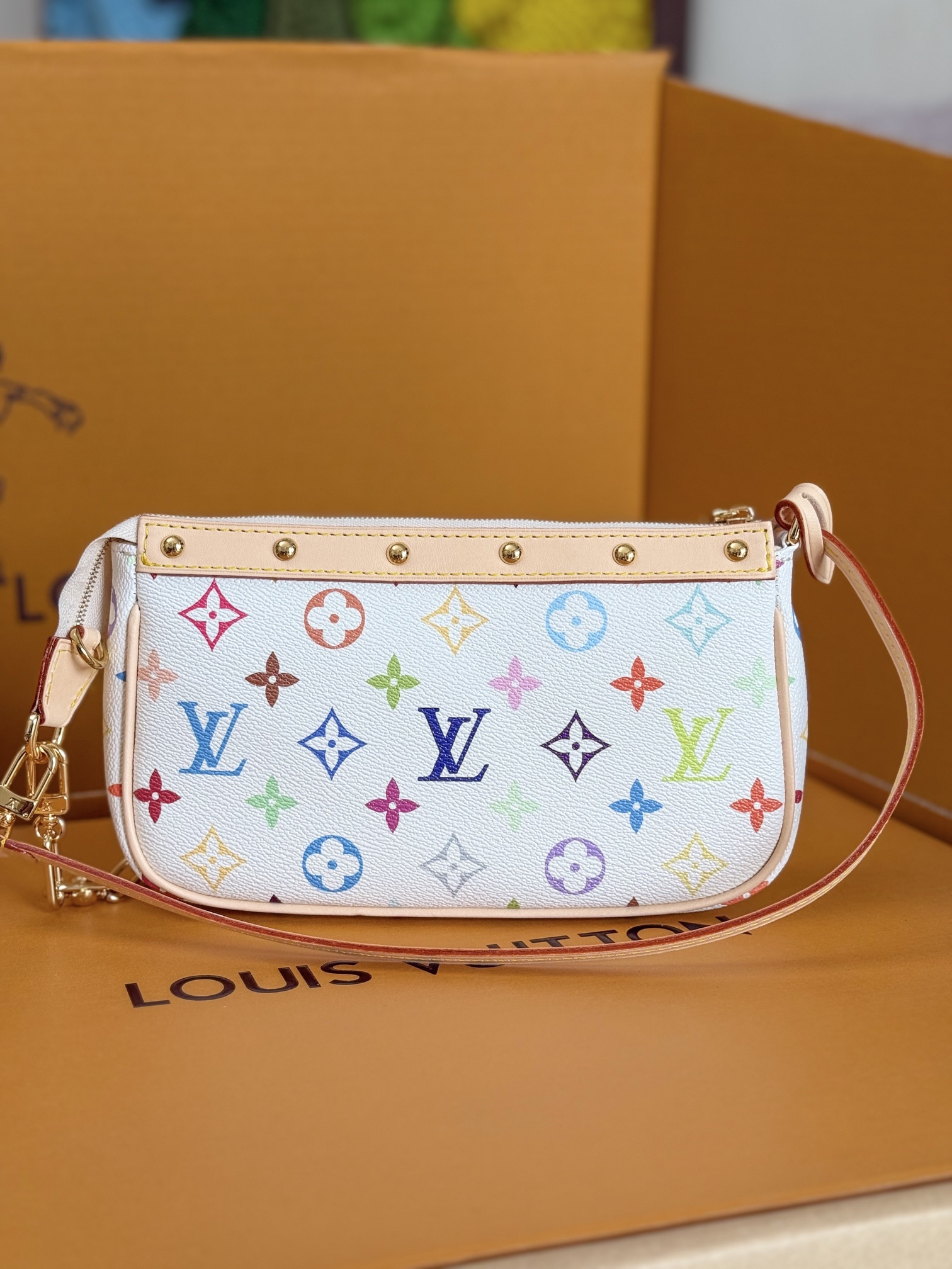 Louis Vuitton x Takashi Murakami Pochette Accessoires Handbag - Image 3