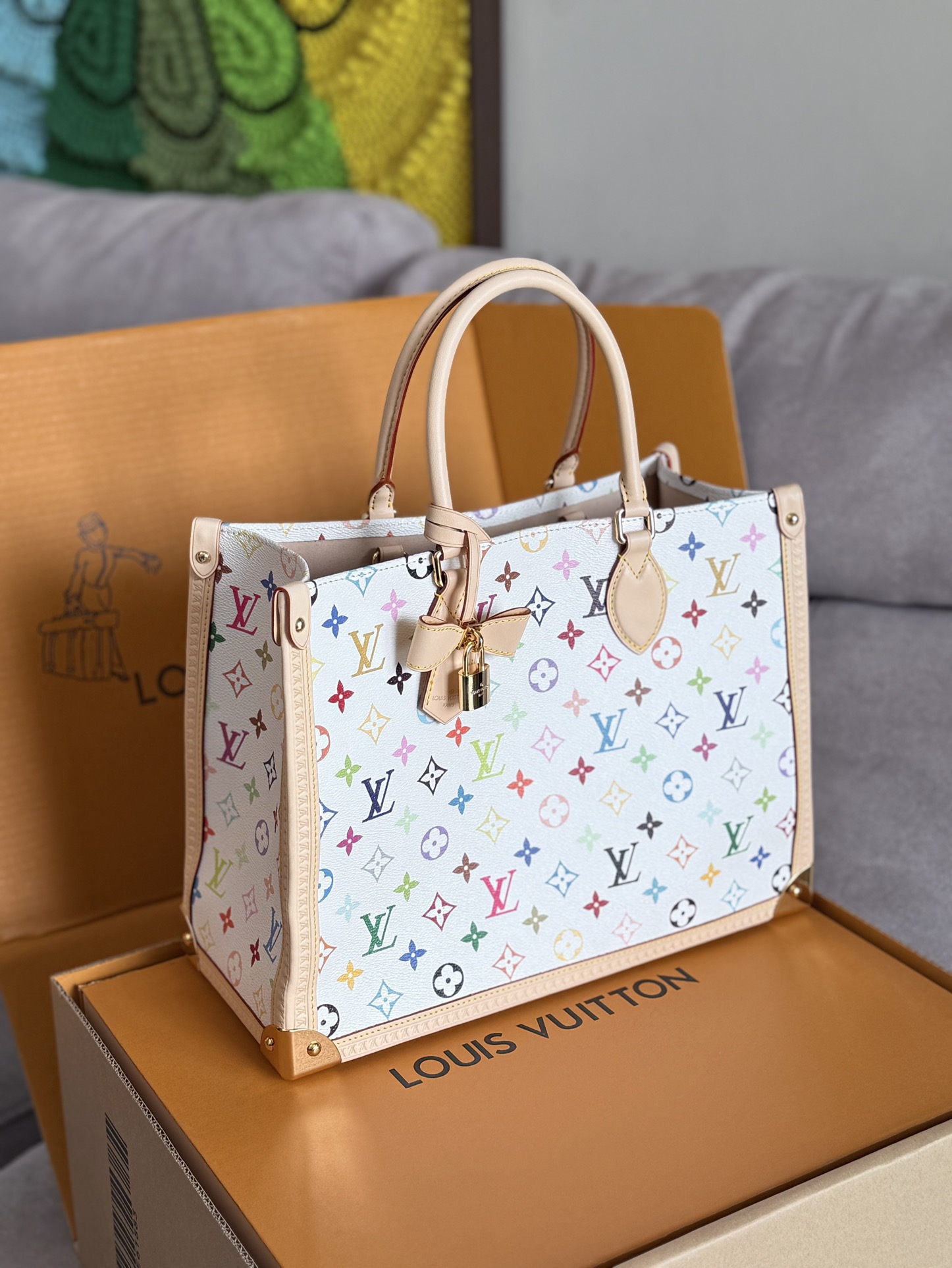 Louis Vuitton x Takashi Murakami OnTheGo MM Tote Bag - Image 3
