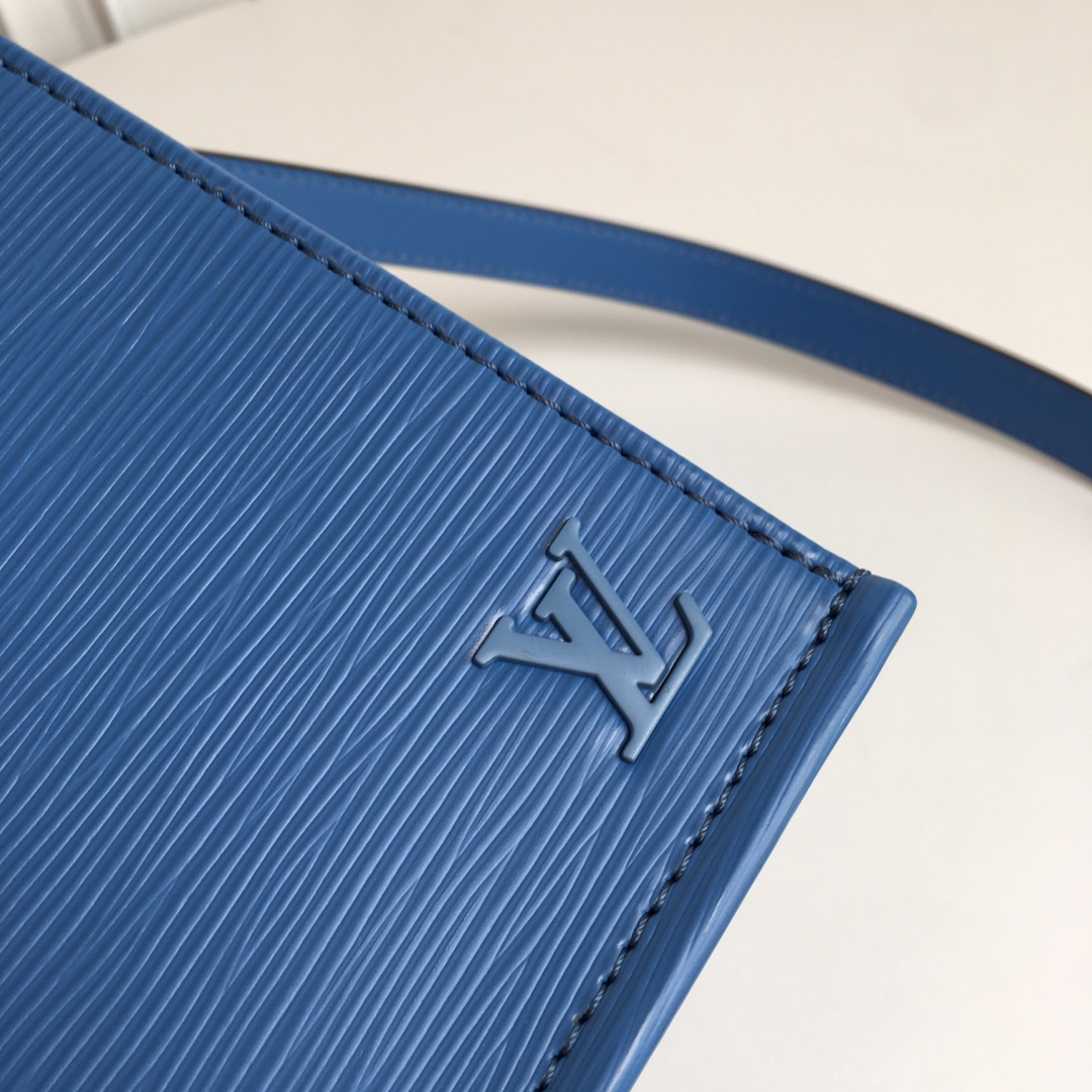 Louis Vuitton Petit Sac Plat Bag in Lake Blue Epi Leather - Image 3