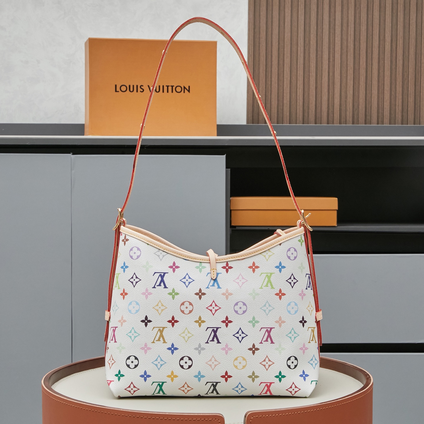 Louis Vuitton CarryAll HL Small Crossbody Bag in White Multicolor Monogram Canvas - Image 3