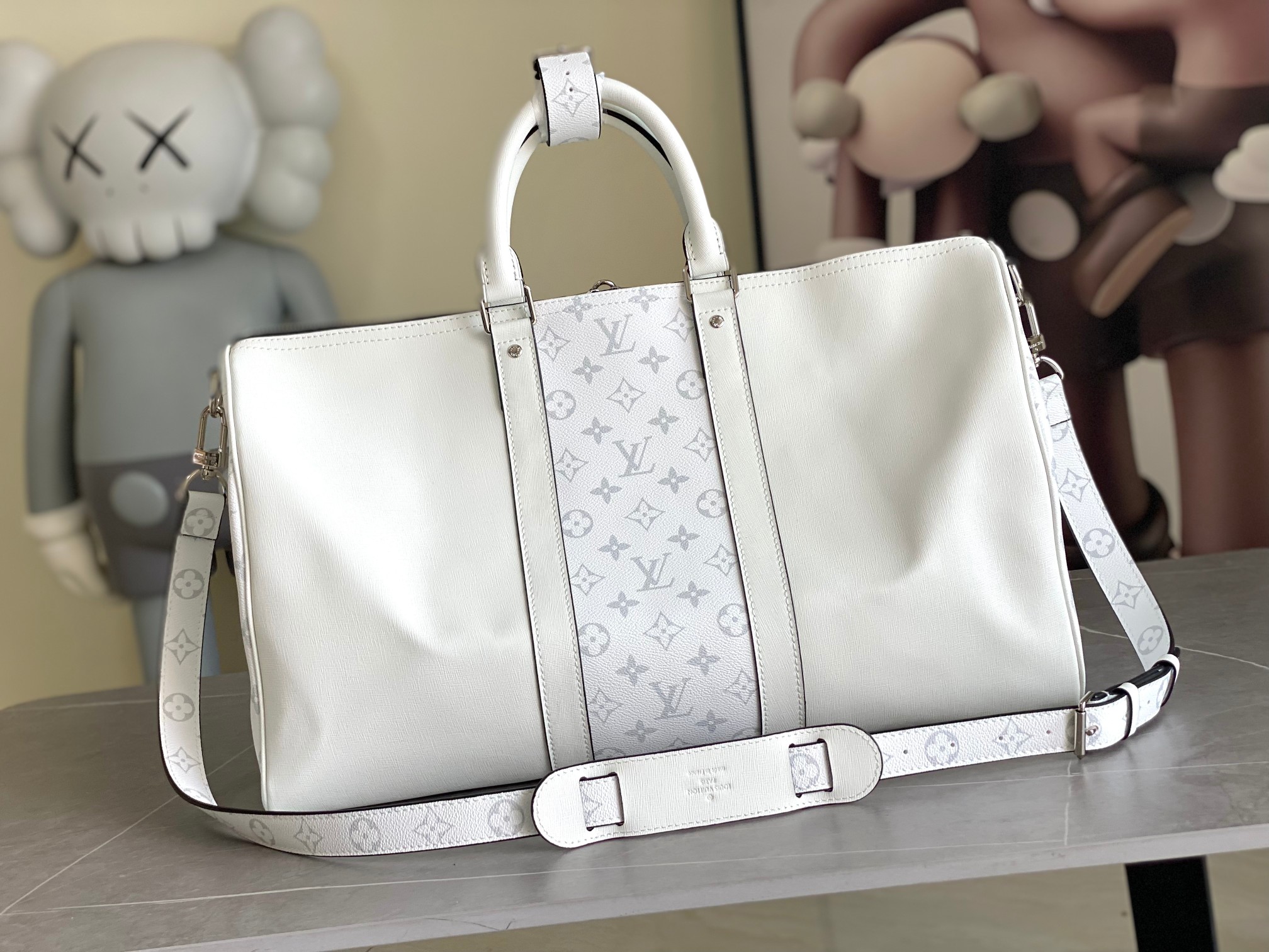 Louis Vuitton Taigarama Keepall Travel Bag M27792 / M30885 - White - Image 3
