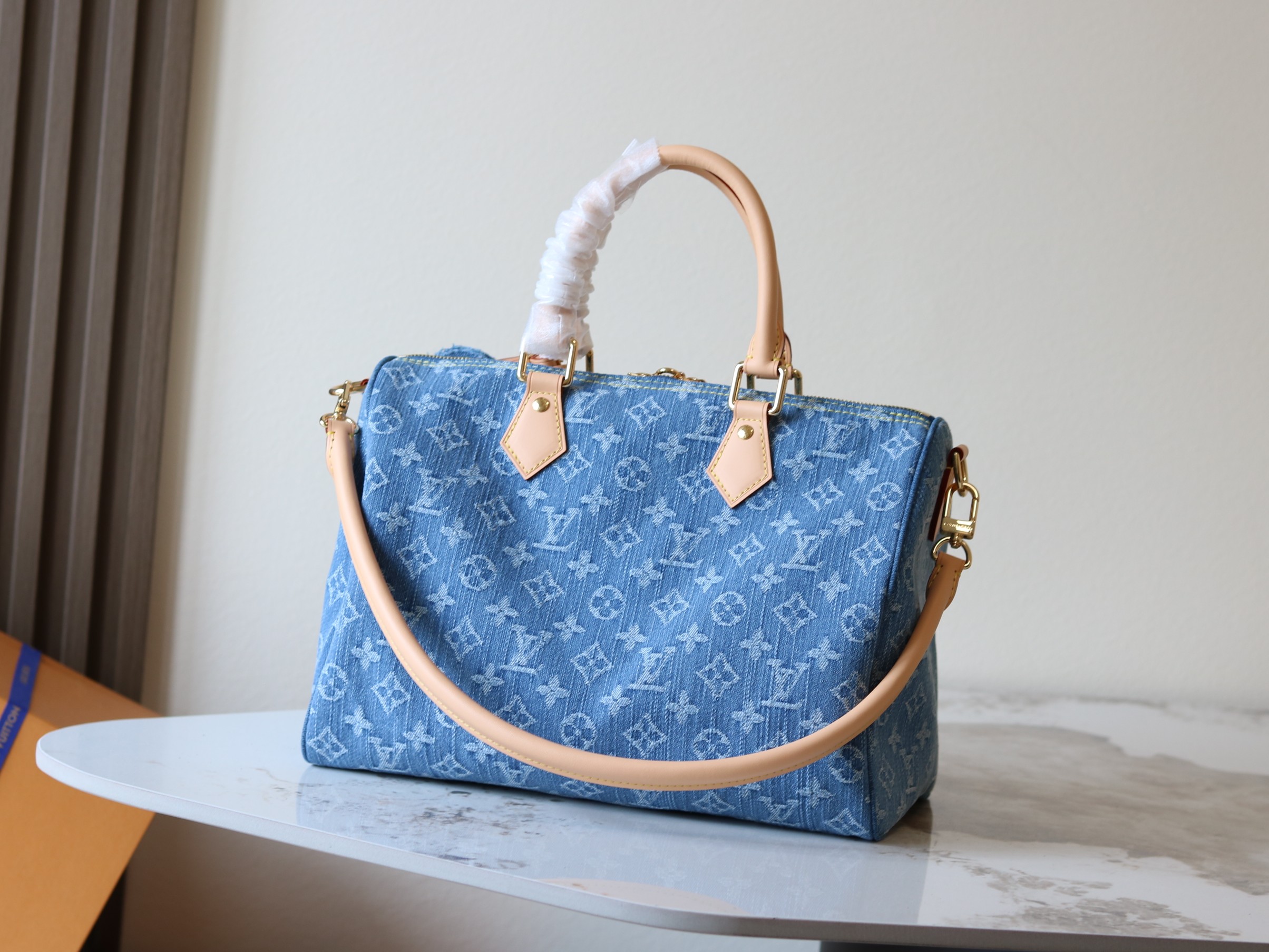 Louis Vuitton Speedy Bandouliere 30 Denim Handbag - Image 3
