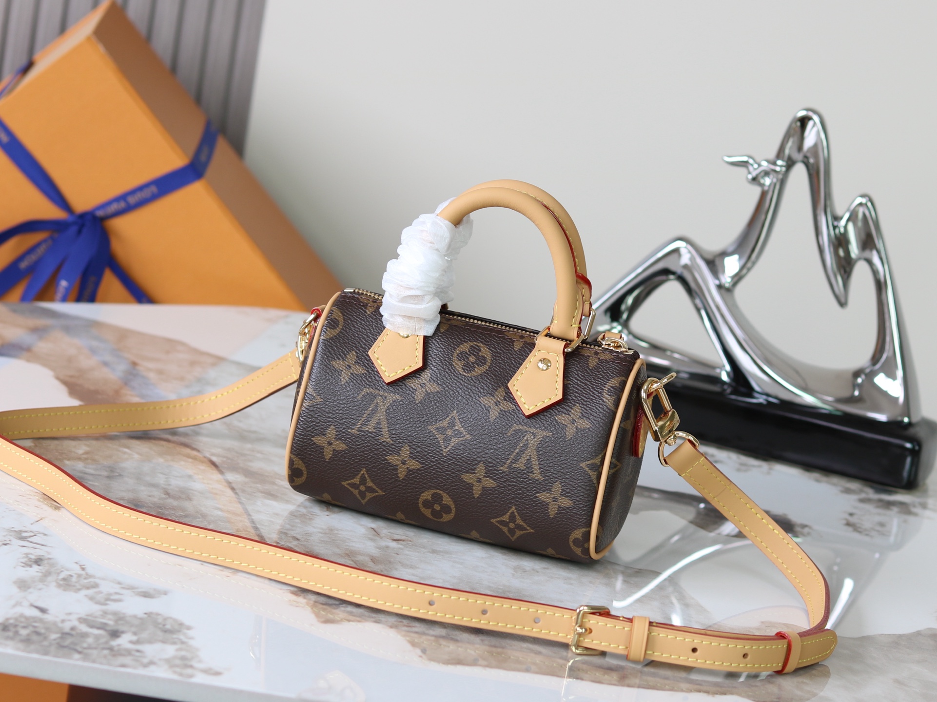 Louis Vuitton Nano Speedy Monogram Crossbody Bag - Image 3