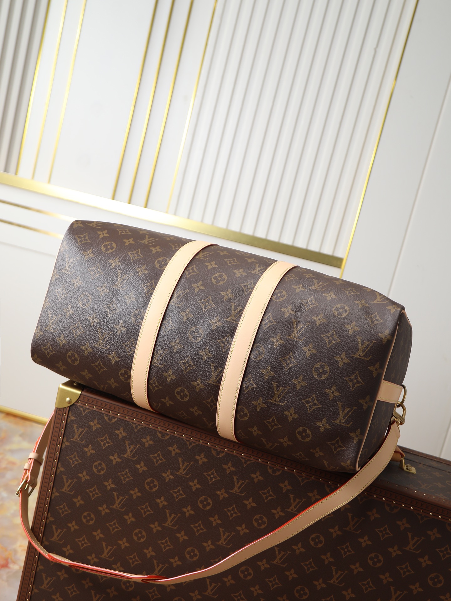 Louis Vuitton Keepall 45 Travel Bag M41418 in Damier Graphite - Image 3