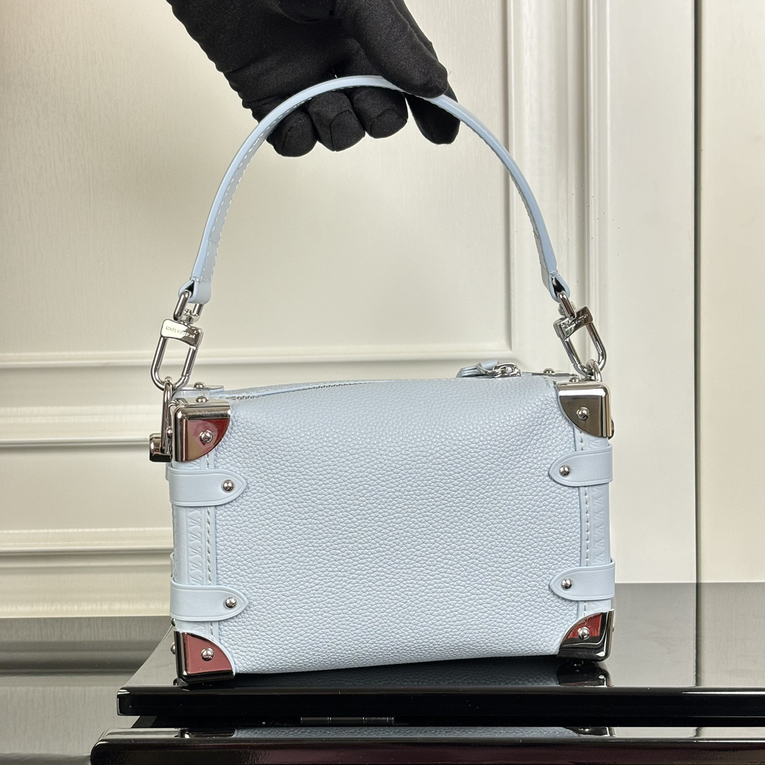 Louis Vuitton Side Trunk Small Handbag M23817 in Blue with Silver Hardware - Image 3