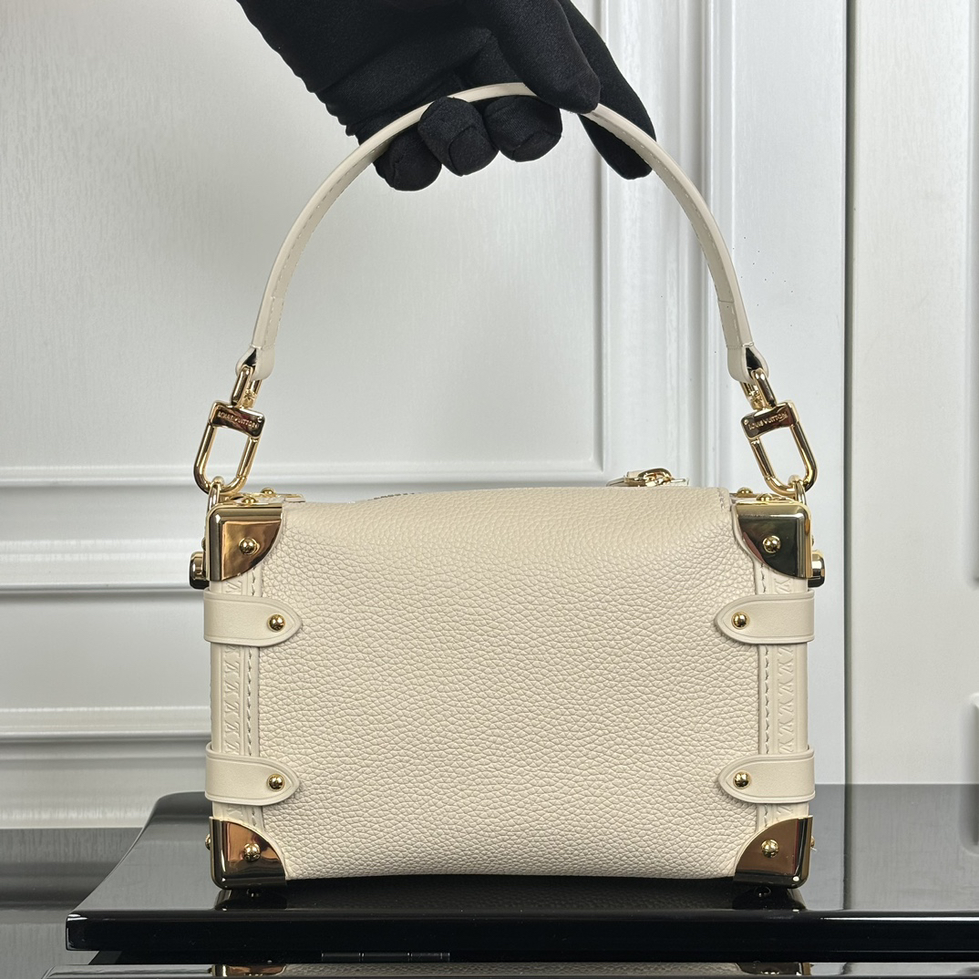 Louis Vuitton Side Trunk Mini Handbag, White with Gold-Tone Hardware - Image 3