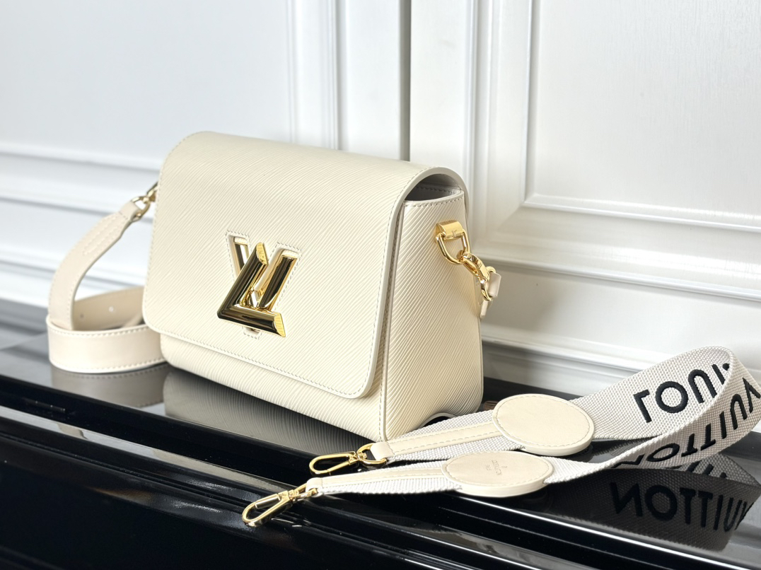 Louis Vuitton Twist Medium Crossbody Bag in White Epi Leather - Image 3