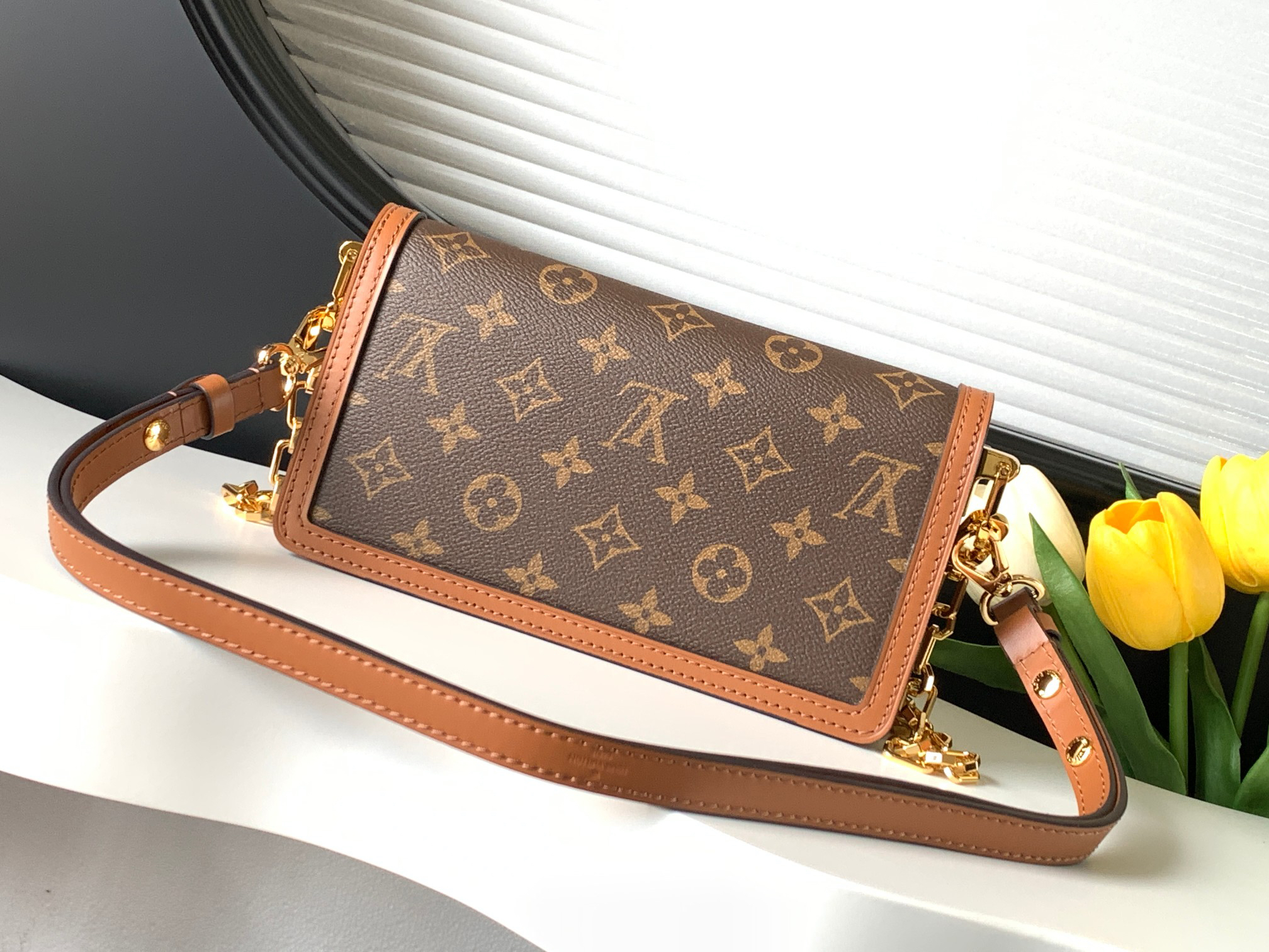 Louis Vuitton Dauphine East West Handbag in Monogram and Monogram Reverse Canvas - Image 3