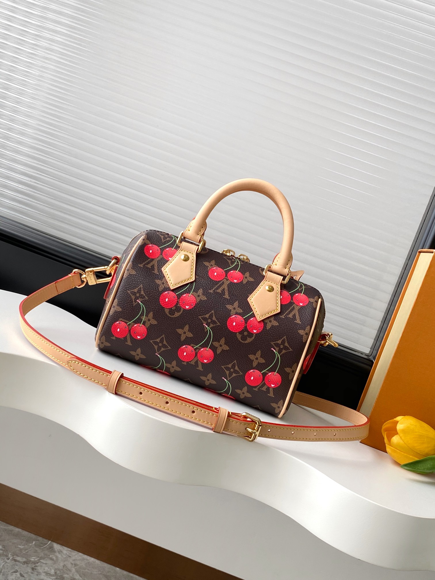 Louis Vuitton Speedy Bandoulière M13094 Cherry Monogram Crossbody Bag - Image 3