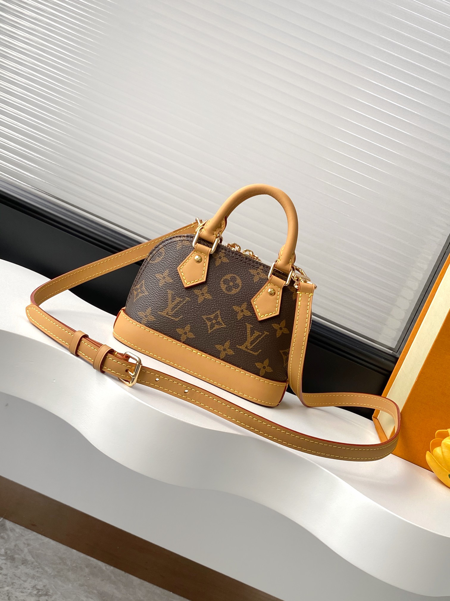 Louis Vuitton Nano Alma Handbag in Monogram Dune Canvas - Image 3