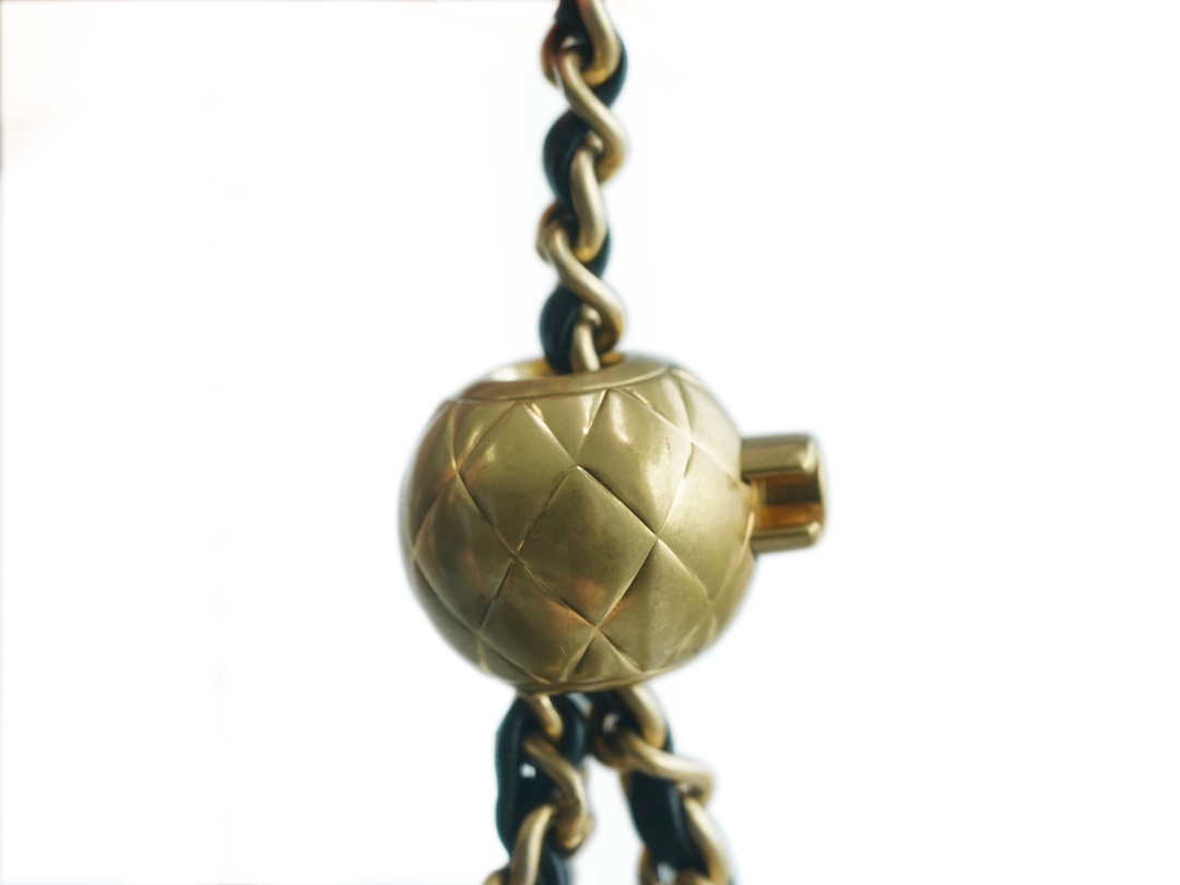 Mini Lambskin Shoulder Bag with Adjustable Metal Ball Strap - Image 3