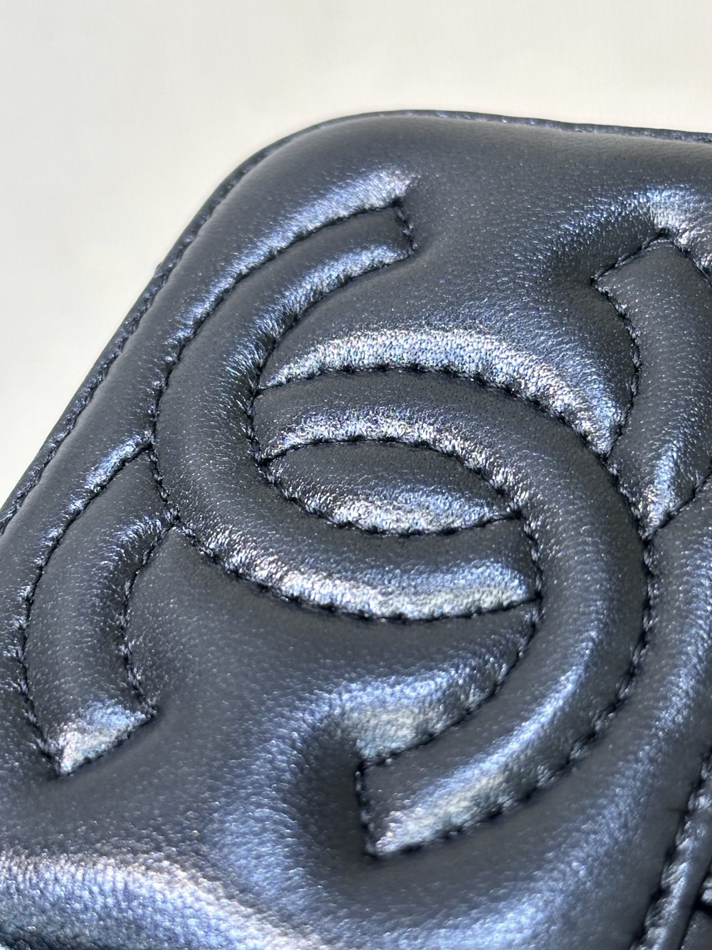 Mini Black Leather Chain Crossbody Bag - Image 3