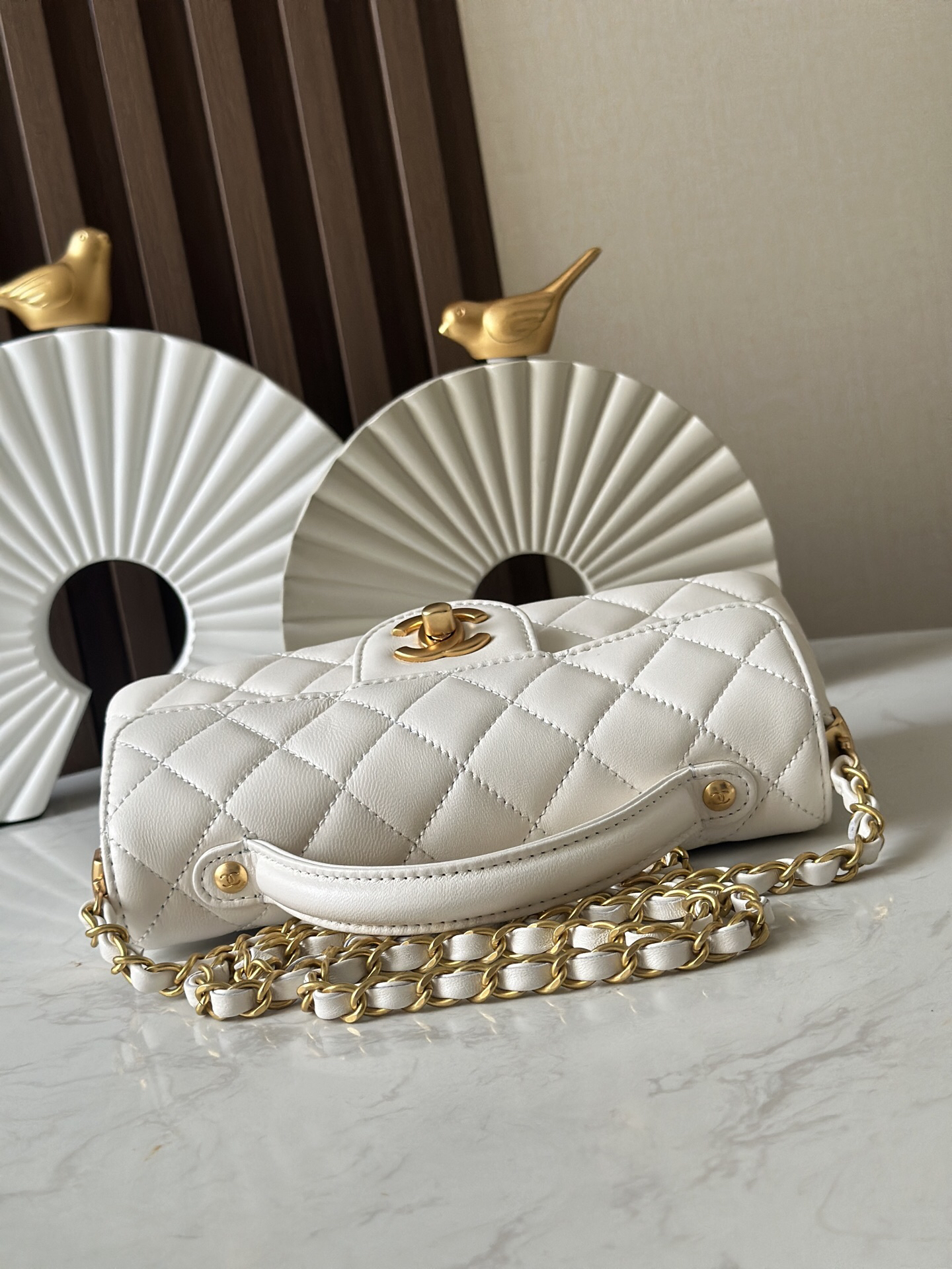 Kelly-Style Handbag in Black with Gold Hardware - Image 3